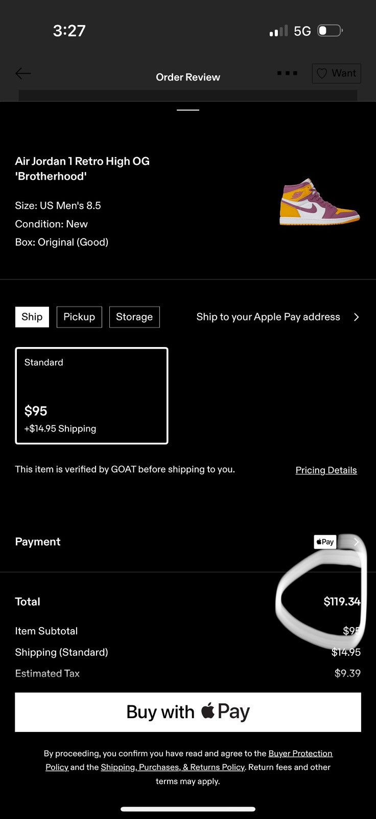 Nike jordan 1 brotherhood Size US 8.5 / EU 41-42 - 3 Thumbnail