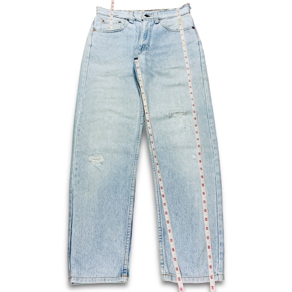 Levi's × Levi's Vintage Clothing Vintage 90s Levis Light Wash Distressed Ripped Jeans 30x30 Size US 30 / EU 46 - 11 Thumbnail
