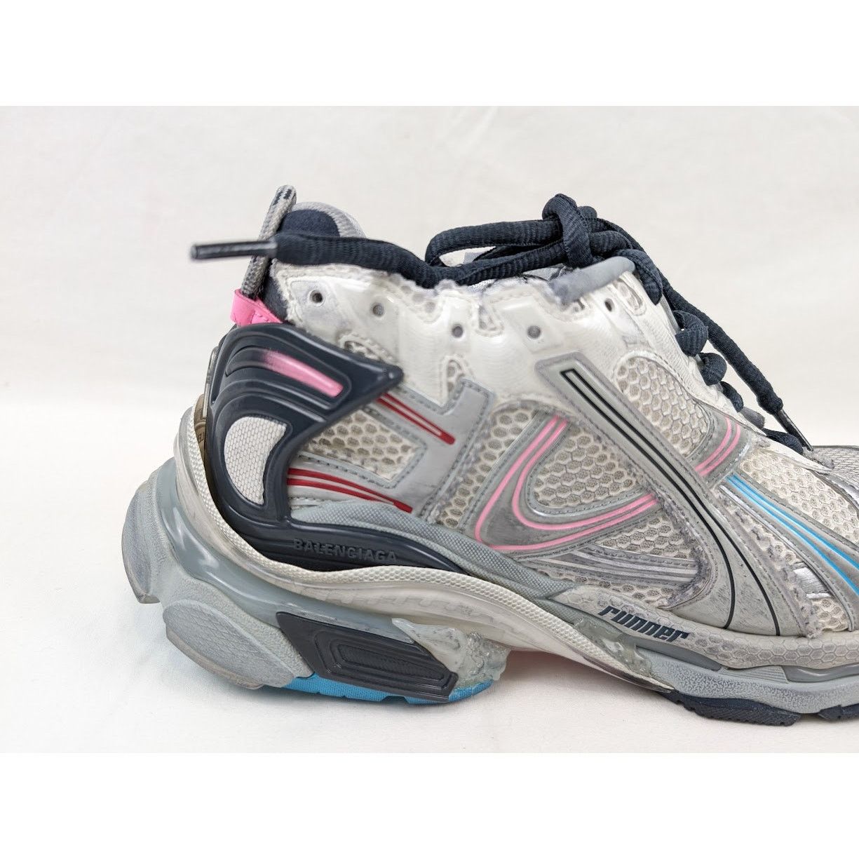 Balenciaga o1rshd1 Mesh Rubber Runners in Eggsh/Grey/Pink/Blue Size US 12 / EU 45 - 4 Thumbnail