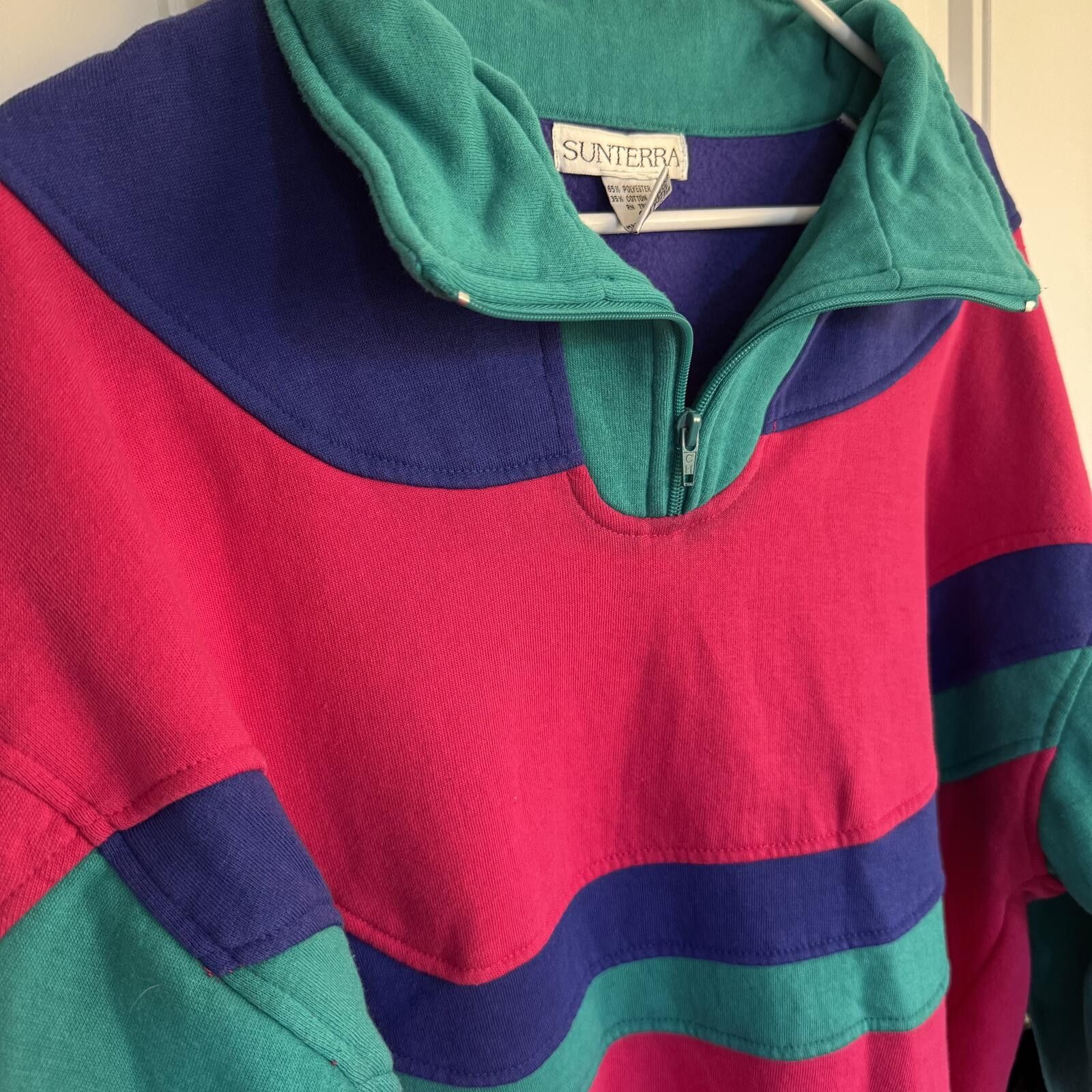 Other Sunterra 90's Colorblock Quarter-Zip Sweatshirt Large Size L / US 10 / IT 46 - 2 Thumbnail