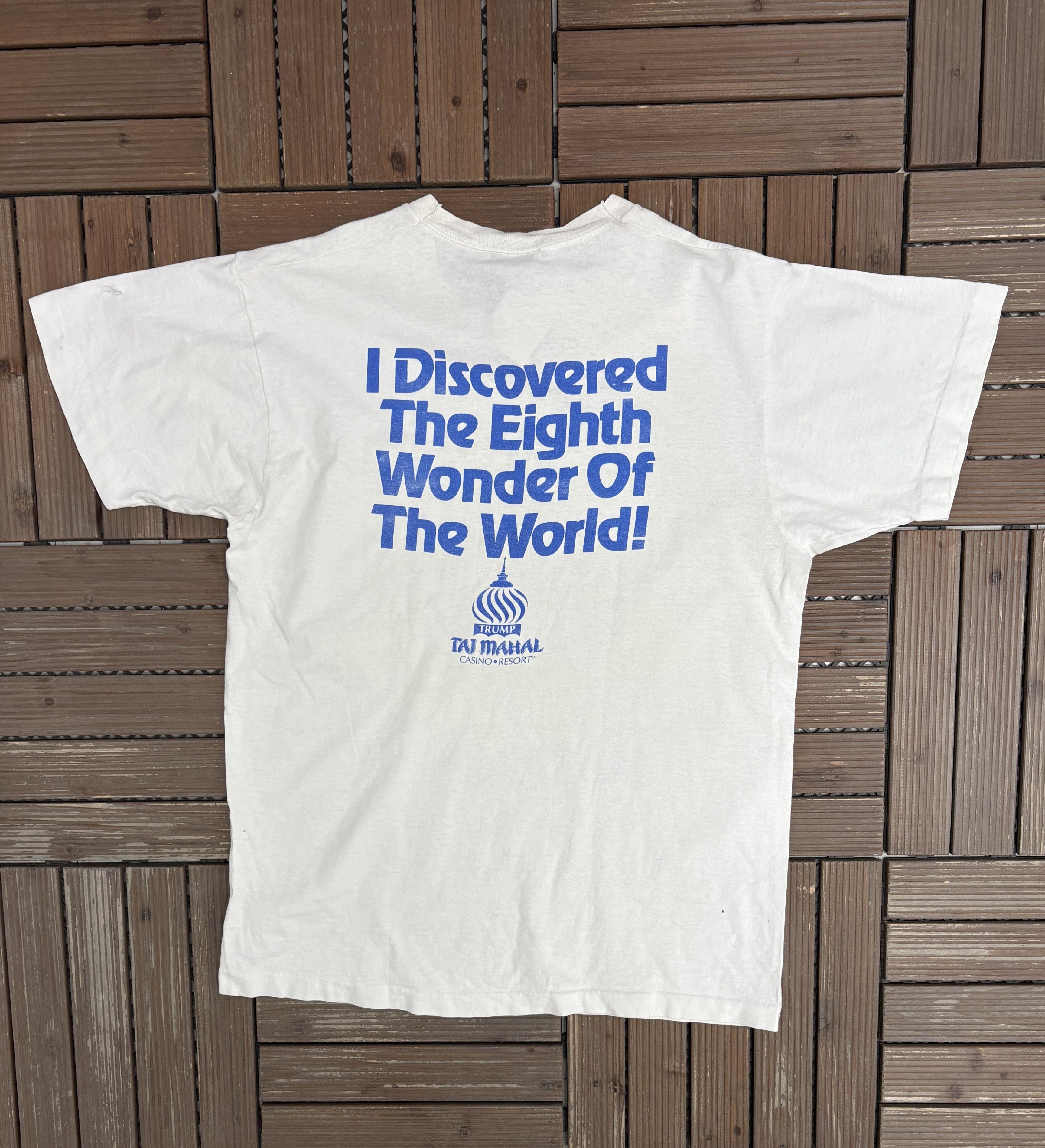 Vintage Trump Taj Mahal Casino & Resort Vintage White Tee Size US L / EU 52-54 / 3 - 4 Thumbnail