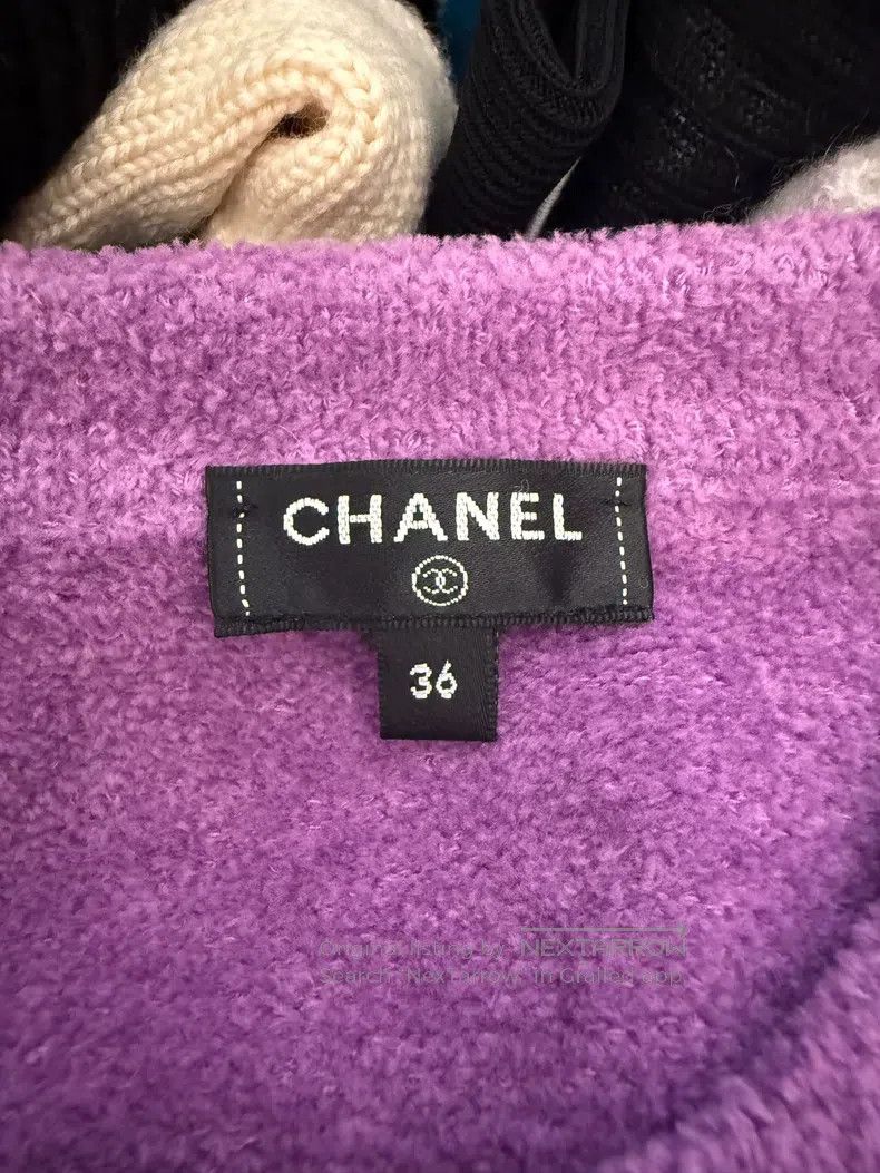Chanel Chanel 2020 Station Series Purple Towel Chain Cardigan coa Size XS / US 0-2 / IT 36-38 - 3 Thumbnail