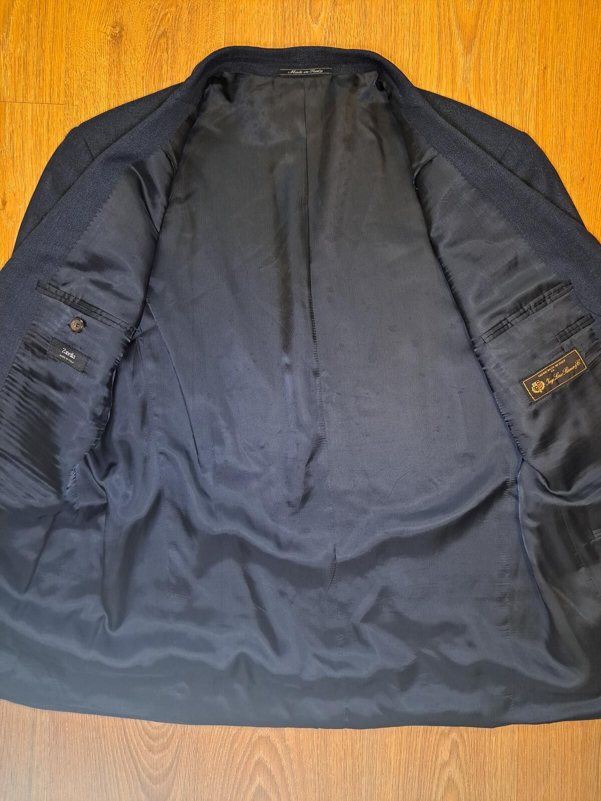 Zanella Zanella Loro Piana Sport Coat 44R Navy Linen Virgin Wool Size 44R - 8 Thumbnail