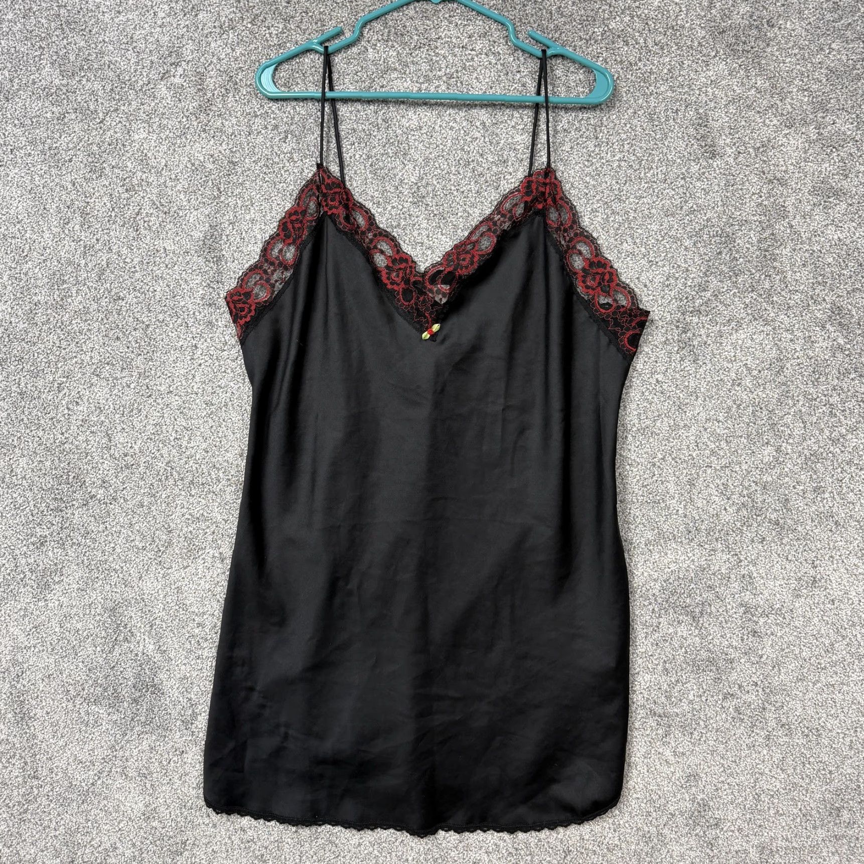 Undercover VTG 90s UndercoverWear Slip Dress Chemise 1X Plus Black Red Lace Gothic Coquette Size XL / US 12-14 / IT 48-50 - 2 Thumbnail