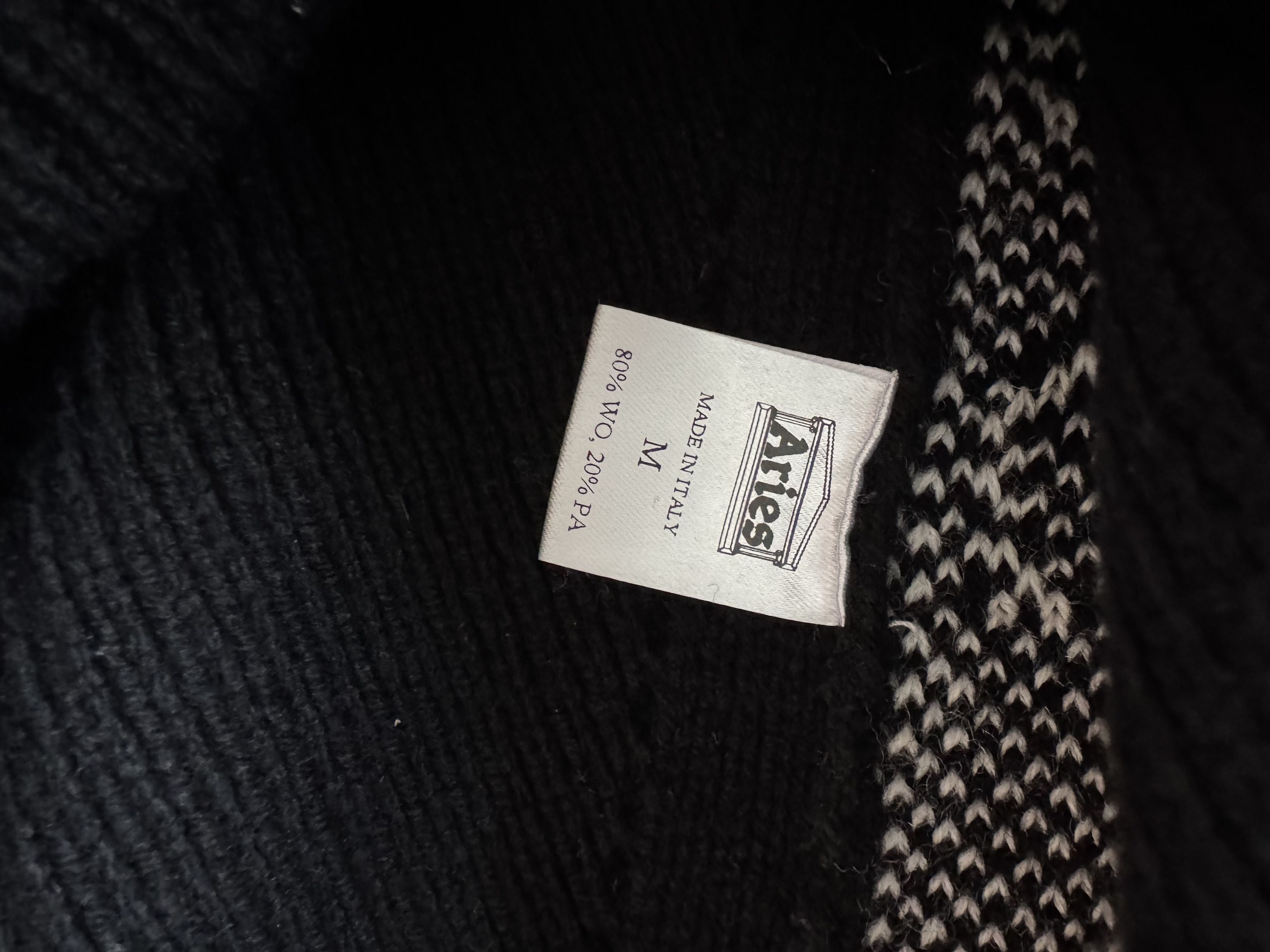 Aries Aries Arise Logo Asymmetric Sweater, Black Size US M / EU 48-50 / 2 - 4 Thumbnail