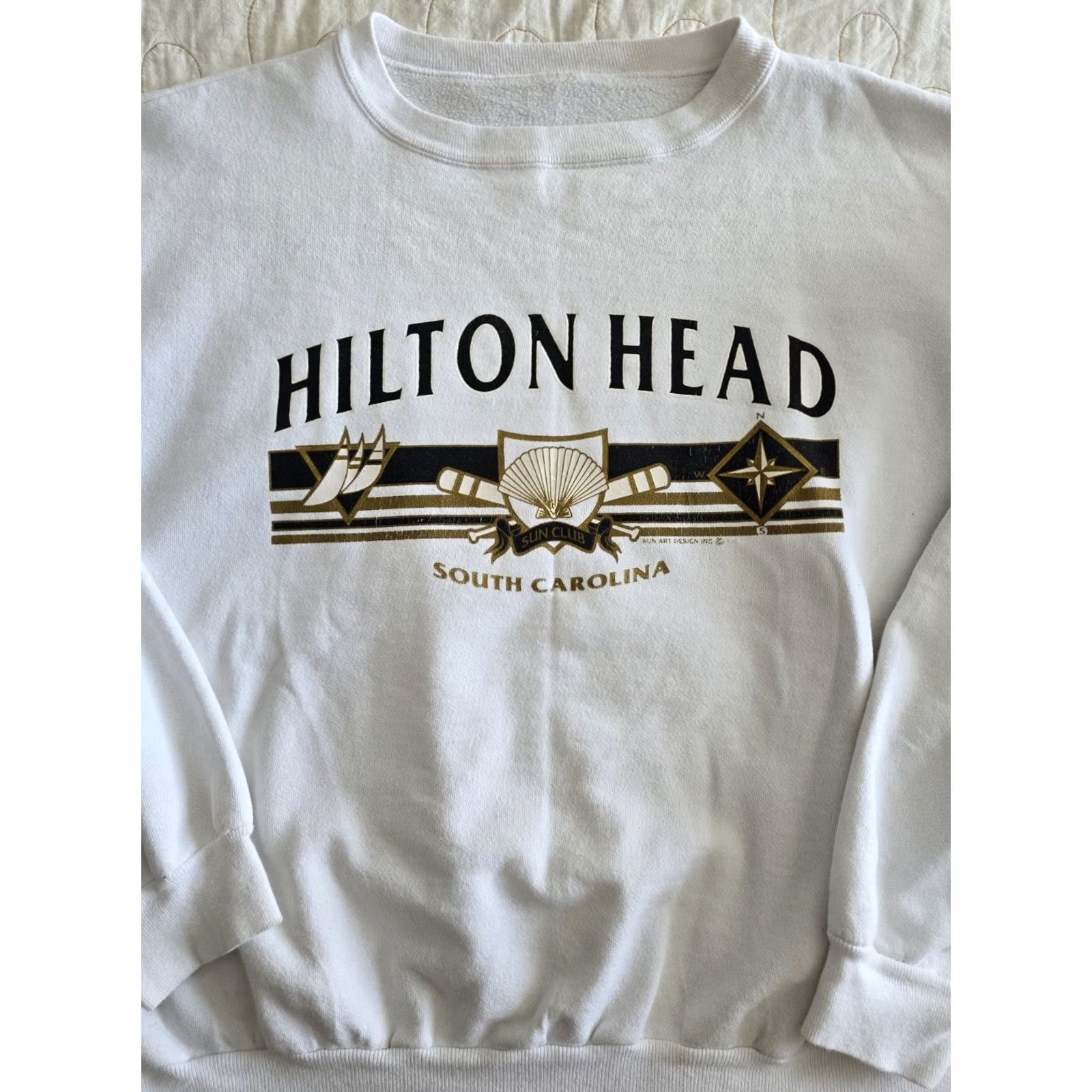 Vintage Unbranded Sweatshirt White Adult XL Beach Graphic Print Crew Neck Pullover Regular Fit Size US XL / EU 56 / 4 - 2 Thumbnail