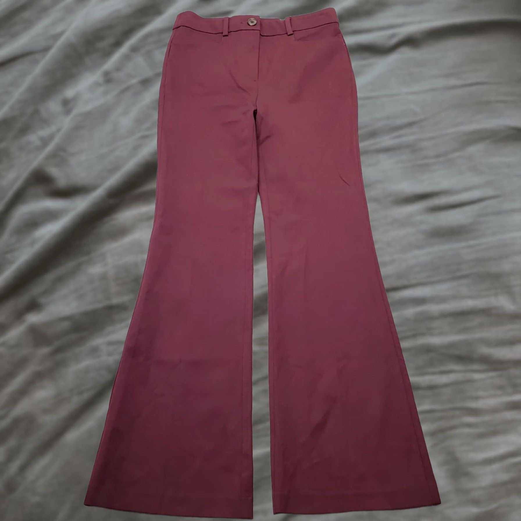 Loft LOFT The Sutton Ankle Flare Pants Womens 2 Burgundy Stretch Regular Flat Front Pants Womens 2 Burgundy LOFT Size 26" / US 2 / IT 38 - 1 Thumbnail