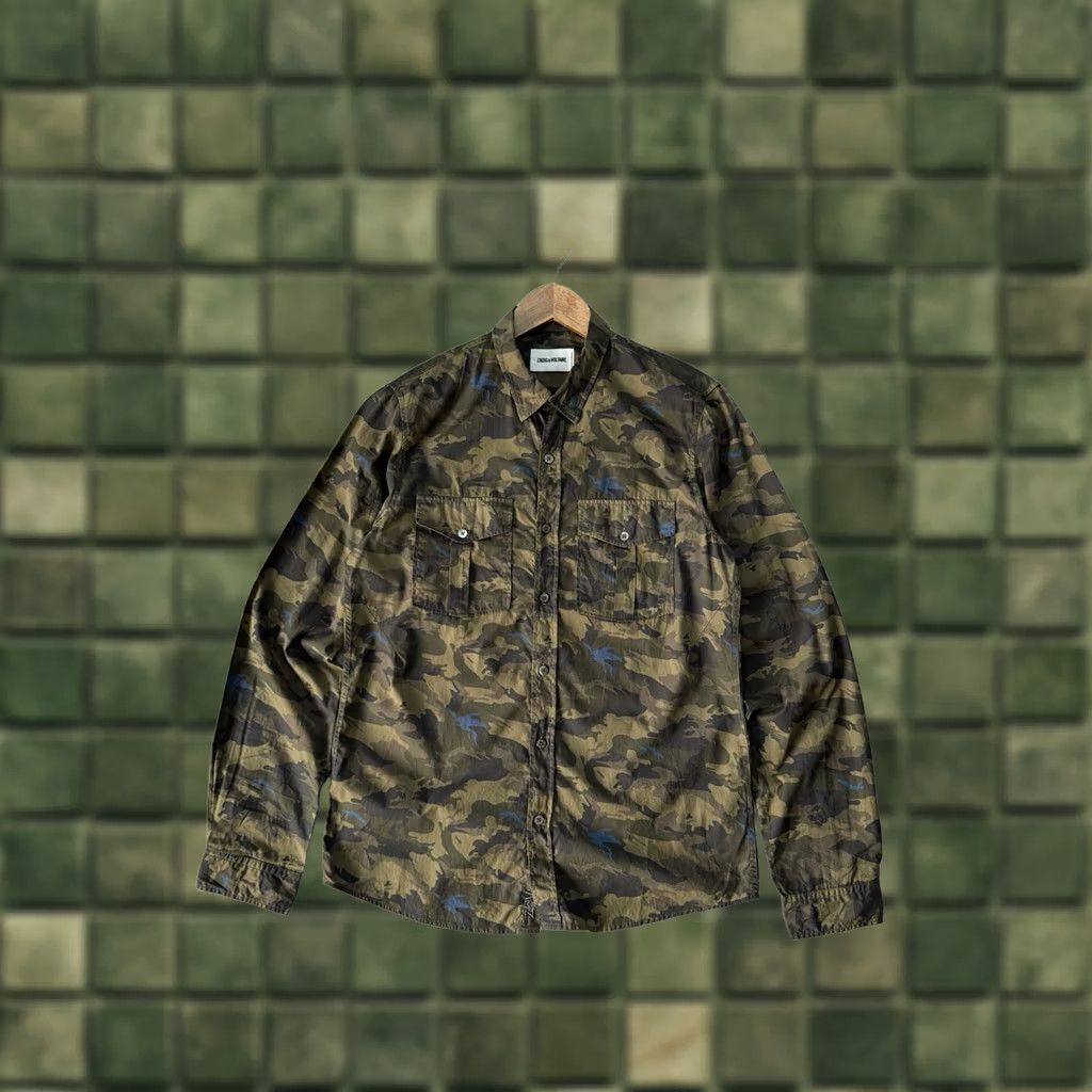 Zadig & Voltaire Zadig & Voltaire Camouflage Button Up Shirt Slim Fit Men’s Archive Size M-L Size US L / EU 52-54 / 3 - 1 Thumbnail