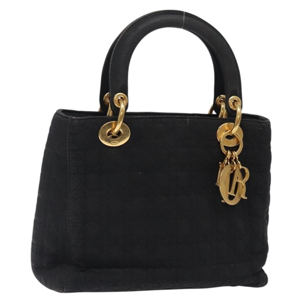 Dior DIOR Canage Hand Bag Nylon Black Gold Size ONE SIZE - 1 Thumbnail