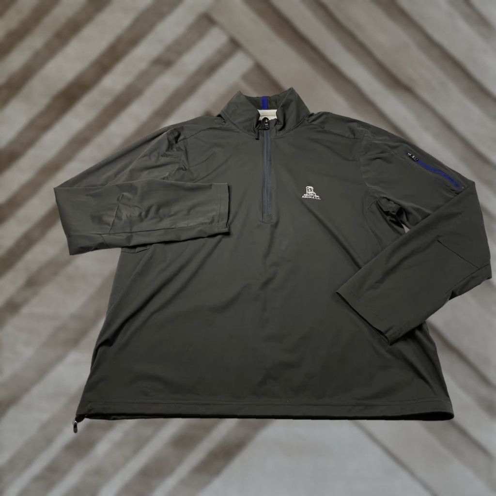 RLX Ralph Lauren RLX Ralph Lauren Golf Mens Large Black Windbreaker Pullover Jacket ARCOLA CC - 1/4 Zip, Wind-Resistant, Stand-Up Collar, Softshell, Logo, Regular Fit Size US L / EU 52-54 / 3 - 1 Thumbnail
