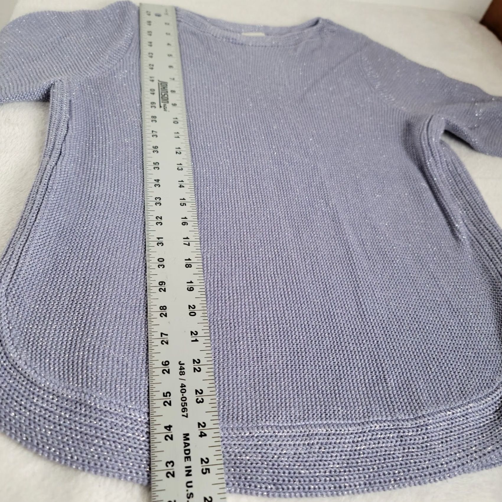 Vintage Chico's Womens Crewneck Silver Knit Pullover Long Sleeve Sweater Size 2, XS? Size XS / US 0-2 / IT 36-38 - 6 Thumbnail