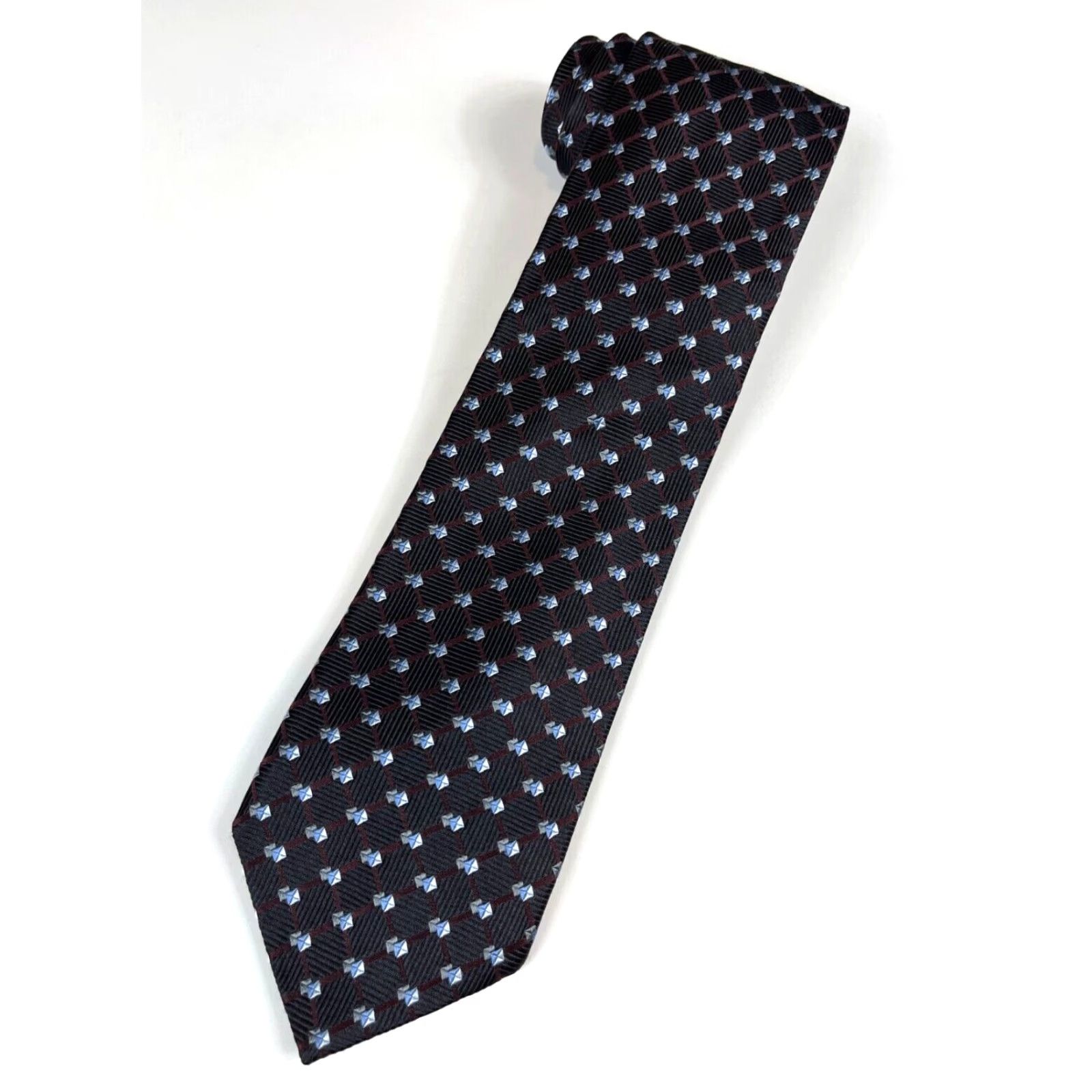 Ermenegildo Zegna VINTAGE Ermenegildo Zegna Mens Luxury Silk Tie Geometric Made in Italy Size ONE SIZE - 2 Thumbnail