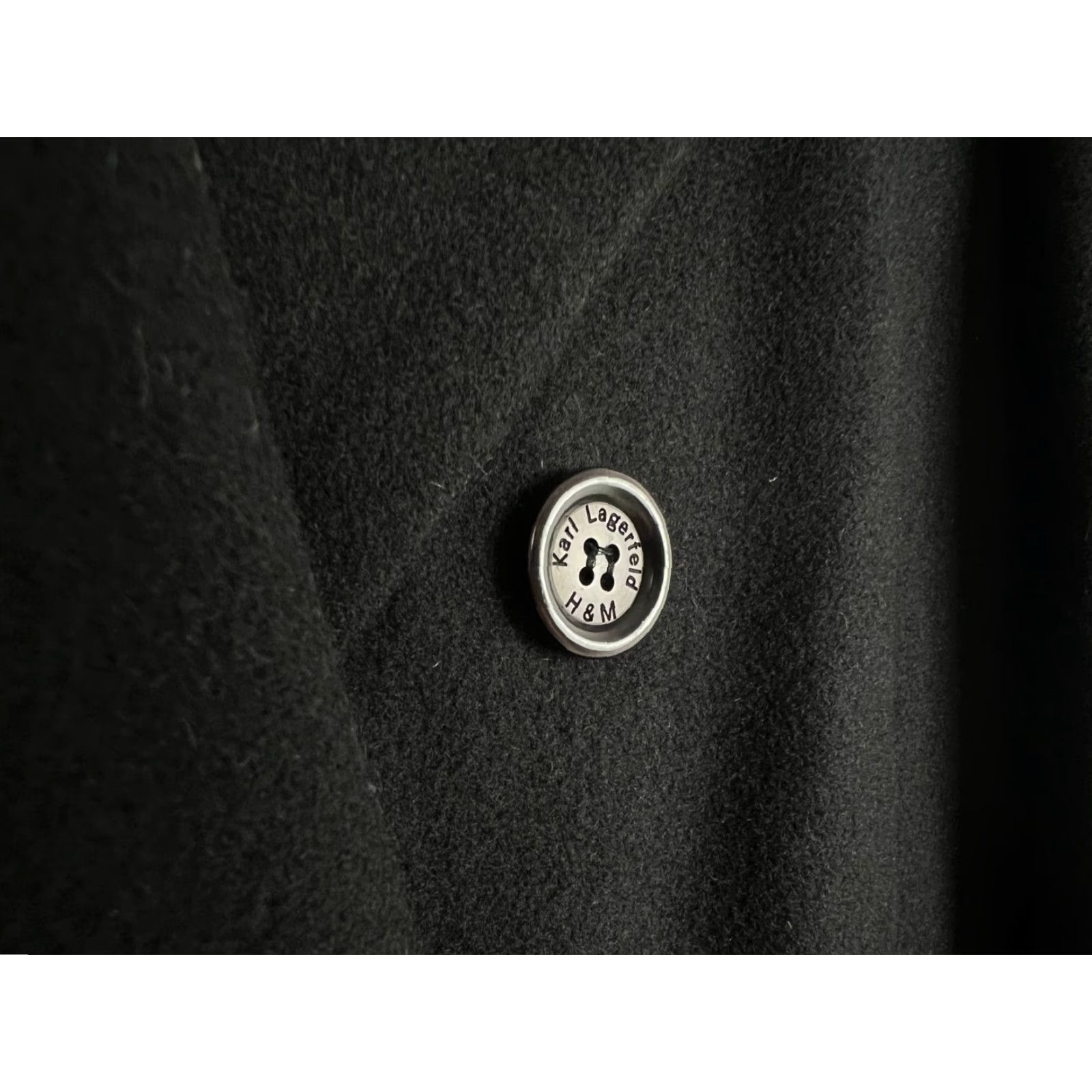 Karl Lagerfeld Karl Lagerfeld Women's Coat Wool Size US 10 Overcoat Long Black Solid Tweed Regular Jacket/Coat Size L / US 10 / IT 46 - 5 Thumbnail