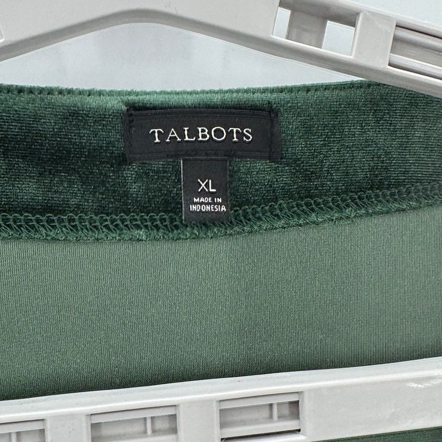 Other Talbots green velvet ruched faux wrap top size xl holiday Size XL / US 12-14 / IT 48-50 - 4 Thumbnail