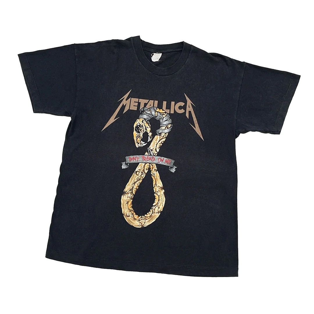 Metallica Metallica 91 90s Vtg Don’t Tread on Me Pushead Band Tour Tee Size US XL / EU 56 / 4 - 1 Thumbnail