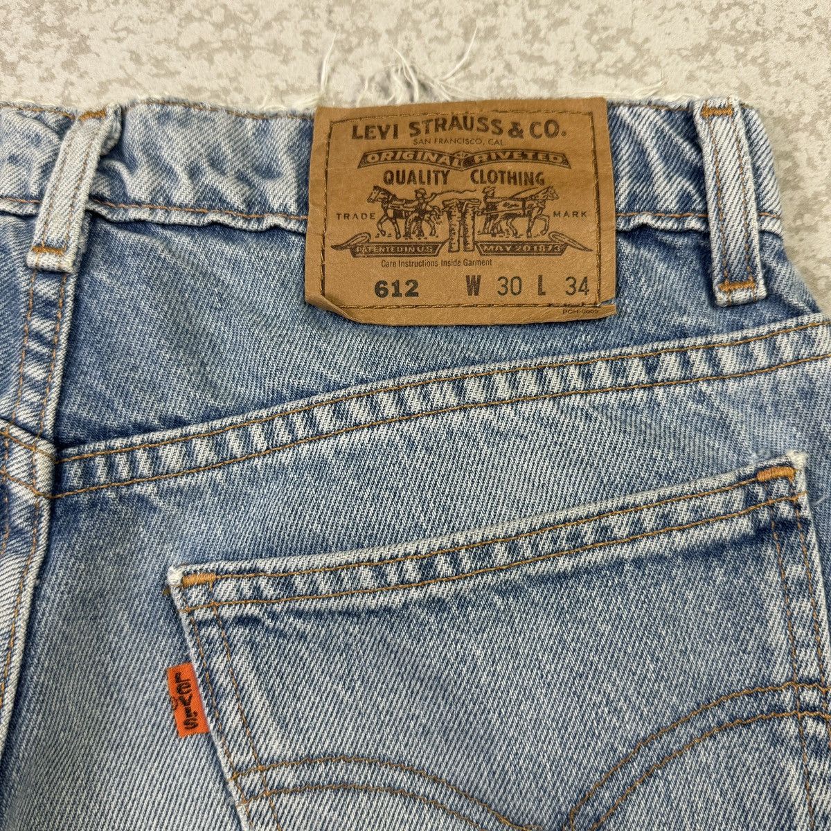 Levi's 💥Vintage 90s Levis 612 Orange Tab Blue Washed Denim Pant Size US 29 - 14 Thumbnail
