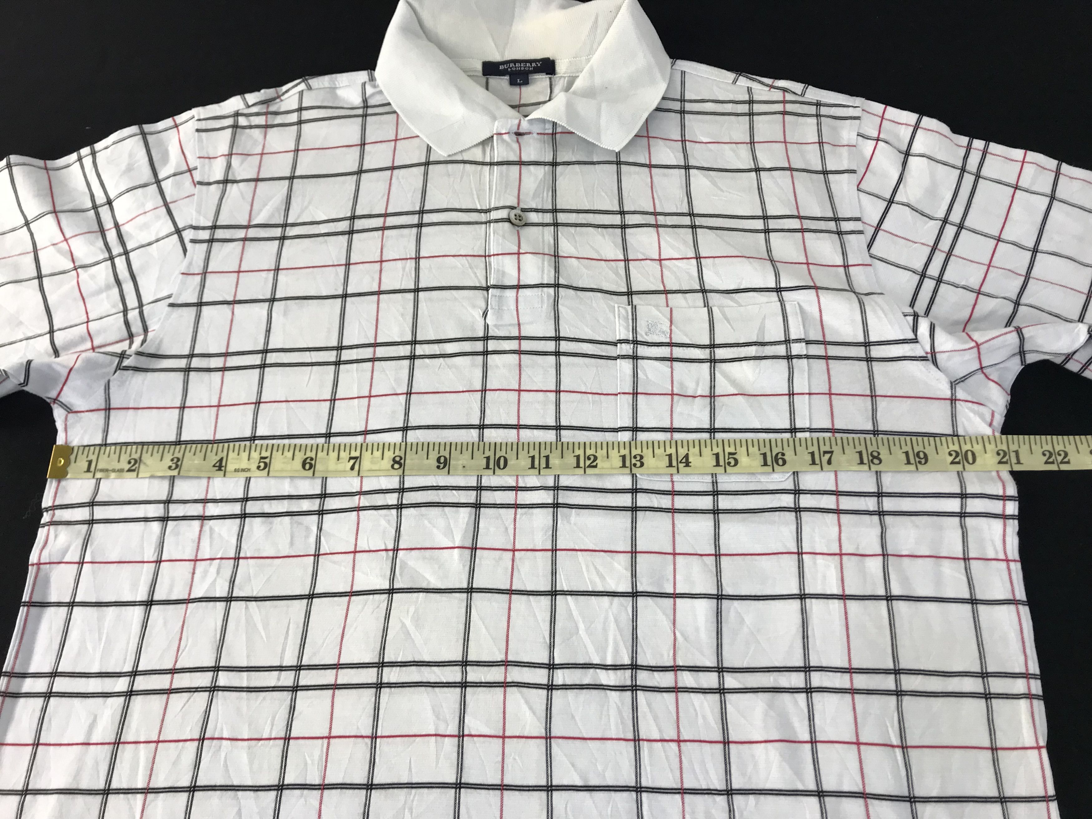Burberry Burberry London Checked Polo Tee Unisex Striped Monogram Size US L / EU 52-54 / 3 - 8 Thumbnail