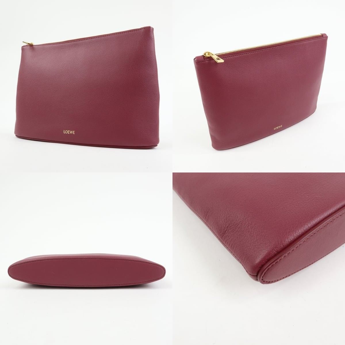 Loewe Loewe Nappa Leather Pouch Burgundy Size ONE SIZE - 3 Thumbnail