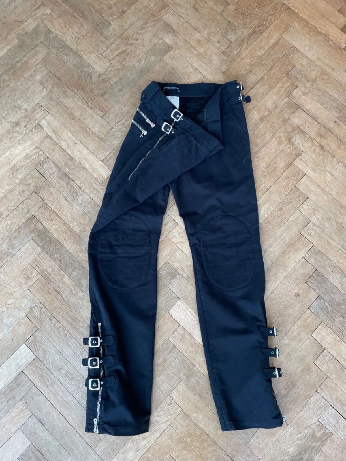 Dolce & Gabbana Dolce & Gabbana AW2006 Bondage Buckle Zipper Black Pants Size US 31 - 1 Thumbnail
