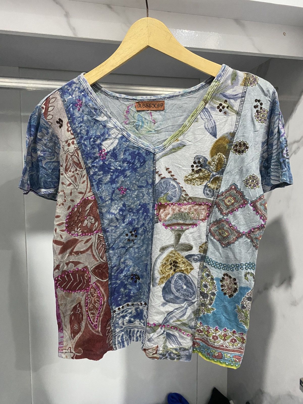 If Six Was Nine 🖤BLACKFRIDAY🖤Rosehip y2k vkei grunge bandan flower shirt Size S / US 4 / IT 40 - 1 Thumbnail