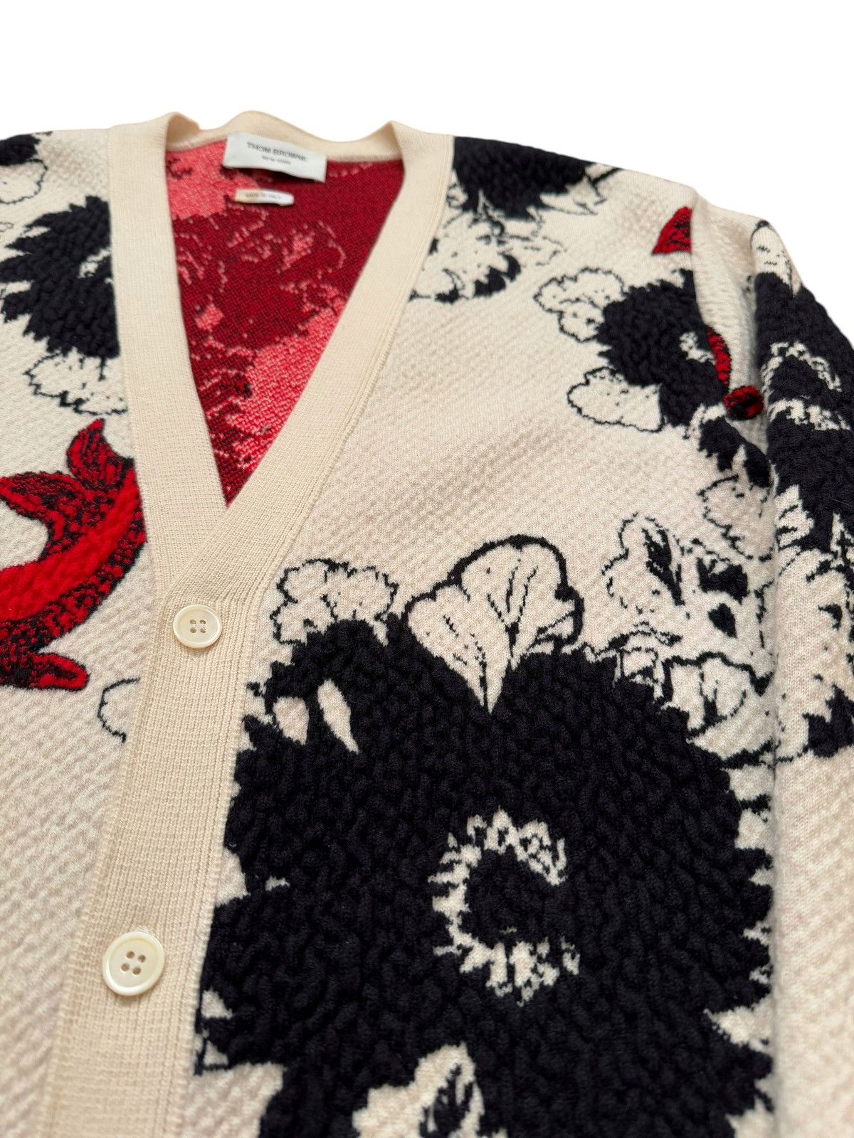 Thom Browne Textured Cashmere Koi Fish Cardigan Size US XXL / EU 58 / 5 - 5 Thumbnail