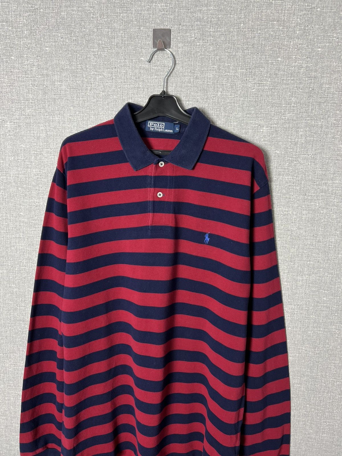 Polo Ralph Lauren × Vintage Vintage Polo Ralph Lauren Striped Rugby Polo Long Sleeve Size US L / EU 52-54 / 3 - 2 Thumbnail