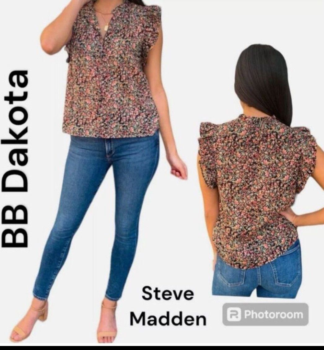 BB Dakota BB Dakota by Steve Madden Ditsy Floral Ruffle Tank Top Size XL / US 12-14 / IT 48-50 - 1 Thumbnail