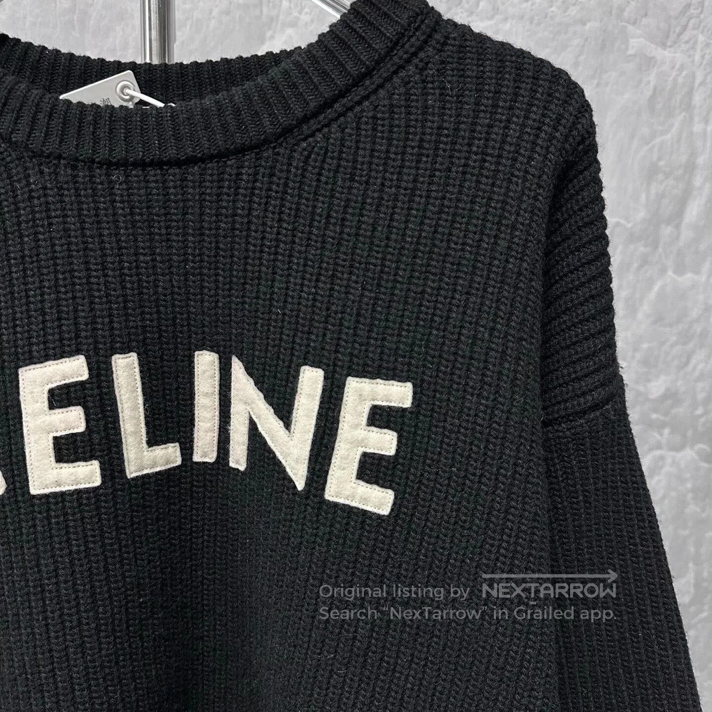 Celine black celine wool sweater with embroidery. Size S / US 4 / IT 40 - 3 Thumbnail