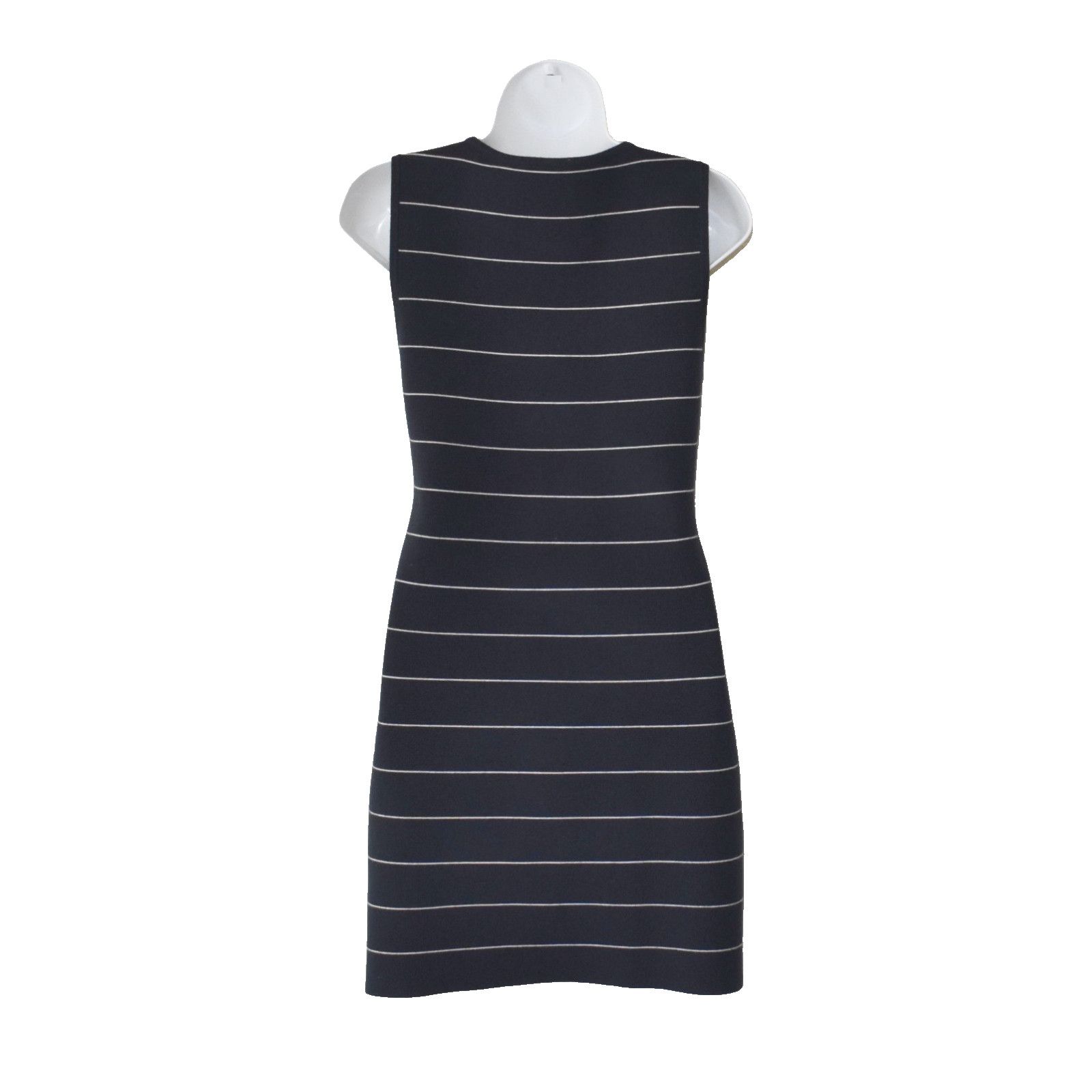 Theory THEORY Navy Blu Wool Blend Striped Sleeveless Sheath Dress S Size S / US 4 / IT 40 - 3 Thumbnail