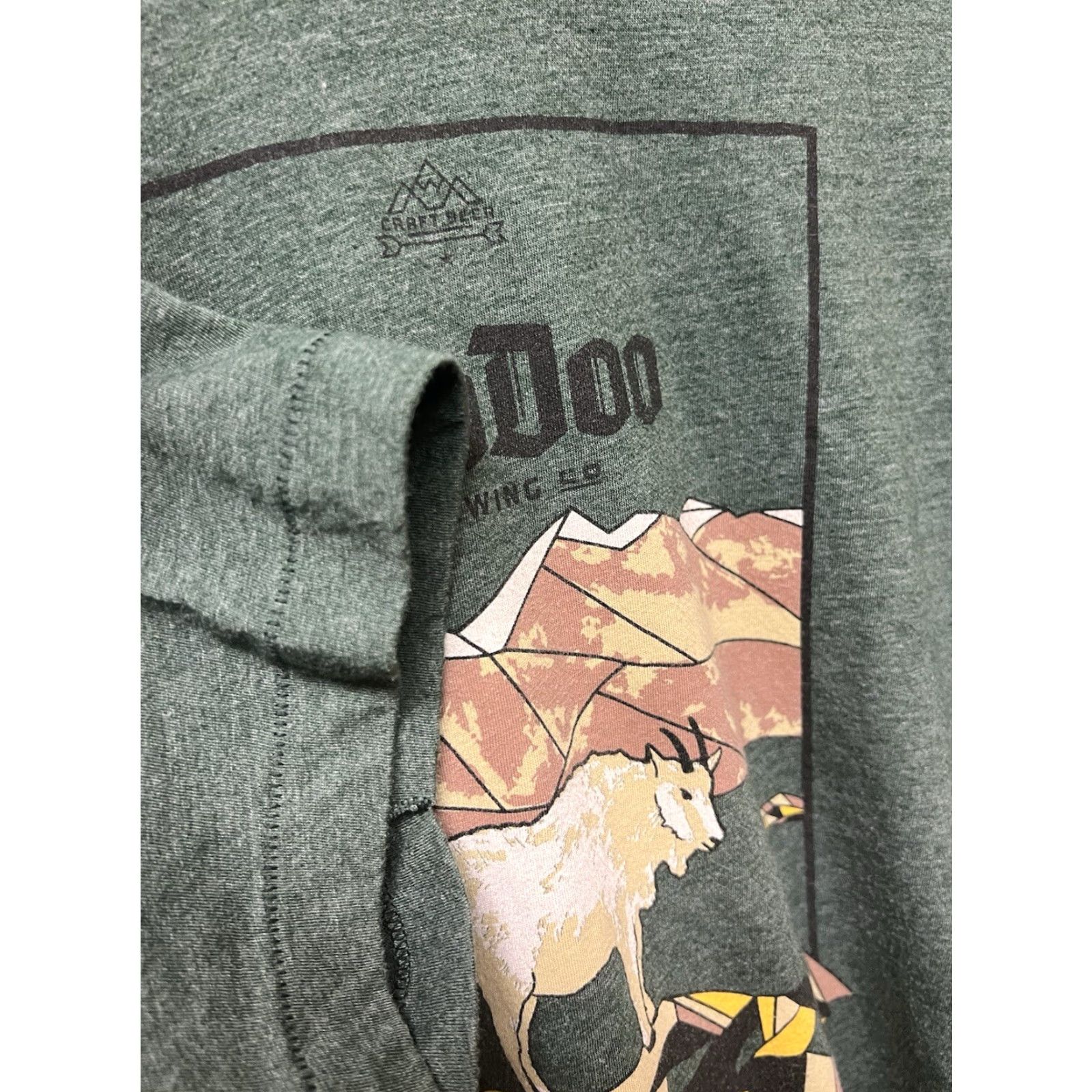 American Apparel HooDoo Brewing Co. Fairbanks Alaska Beer T Shirt XL Green Maibock 2016 USA Made Size US XL / EU 56 / 4 - 3 Thumbnail