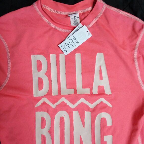 Billabong NWT Dri-Fit Billabong Spell Out T-Shirt Neon Pink Size L / US 10 / IT 46 - 1 Thumbnail