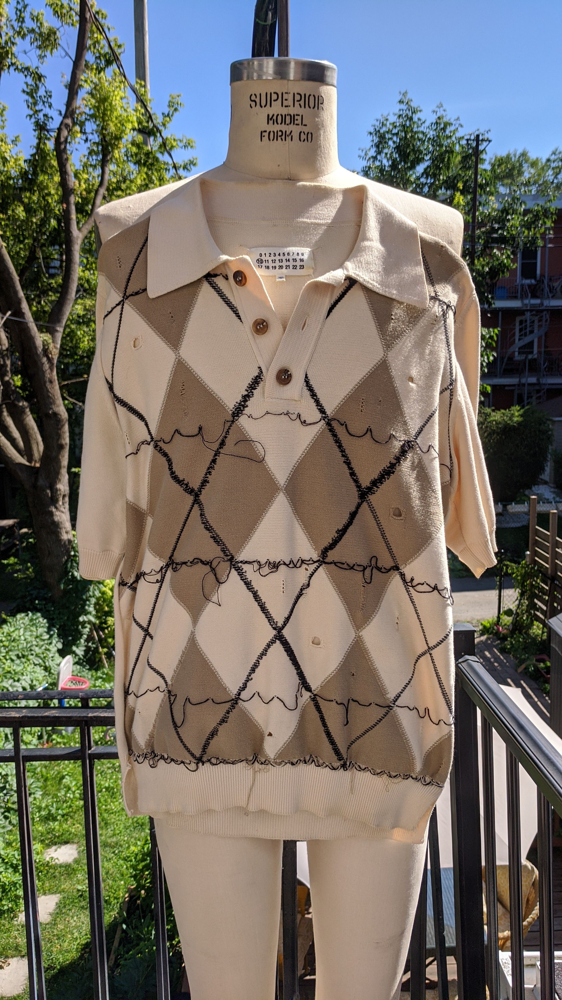 Maison Margiela Maison Margiela SS2018 Deconstructed Argyle Polo Shirt Size US S / EU 44-46 / 1 - 1 Thumbnail