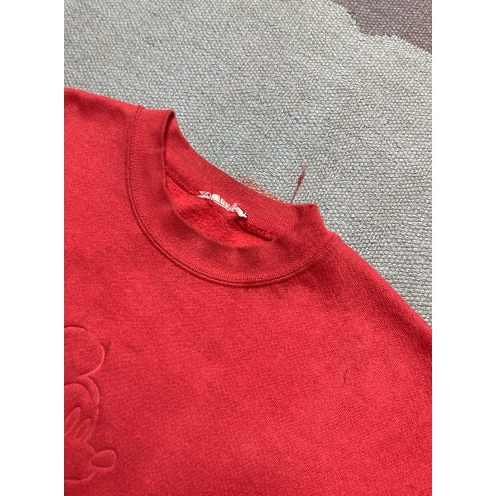 Disney VINTAGE Walt Disney World Mickey Mouse Embossed Crewneck Sweatshirt Red M Mens Shirt Pullover 27" 21.5" Length Pit to Pit Size US M / EU 48-50 / 2 - 6 Thumbnail