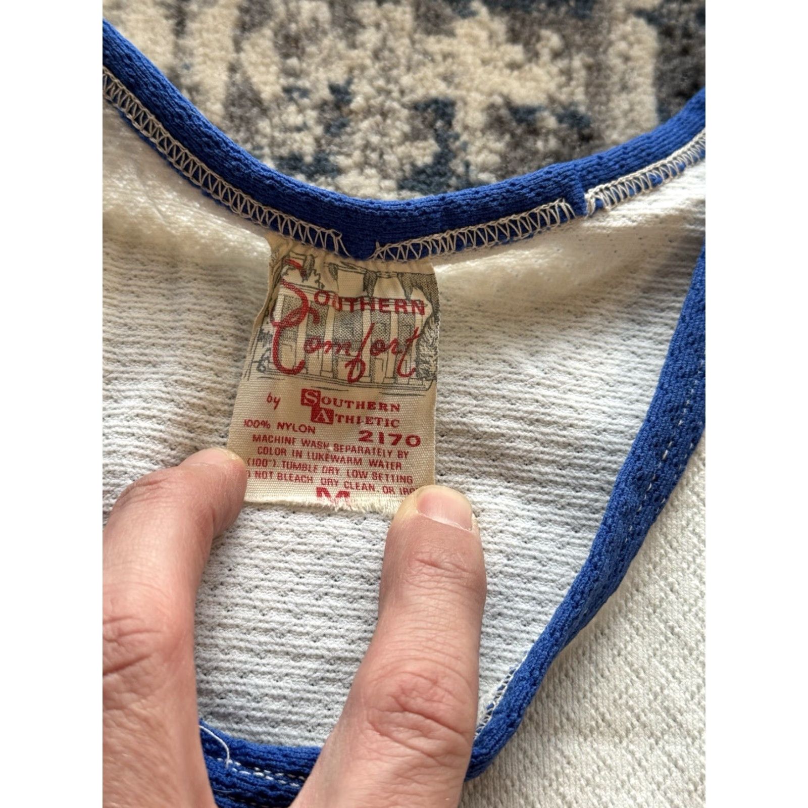 Vintage VINTAGE 1950s Southern Athletic Tank Top Track Singlet Shirt Sleeveless White Nylon M Men 50s Sports Logo Graphic Print Size US M / EU 48-50 / 2 - 3 Thumbnail