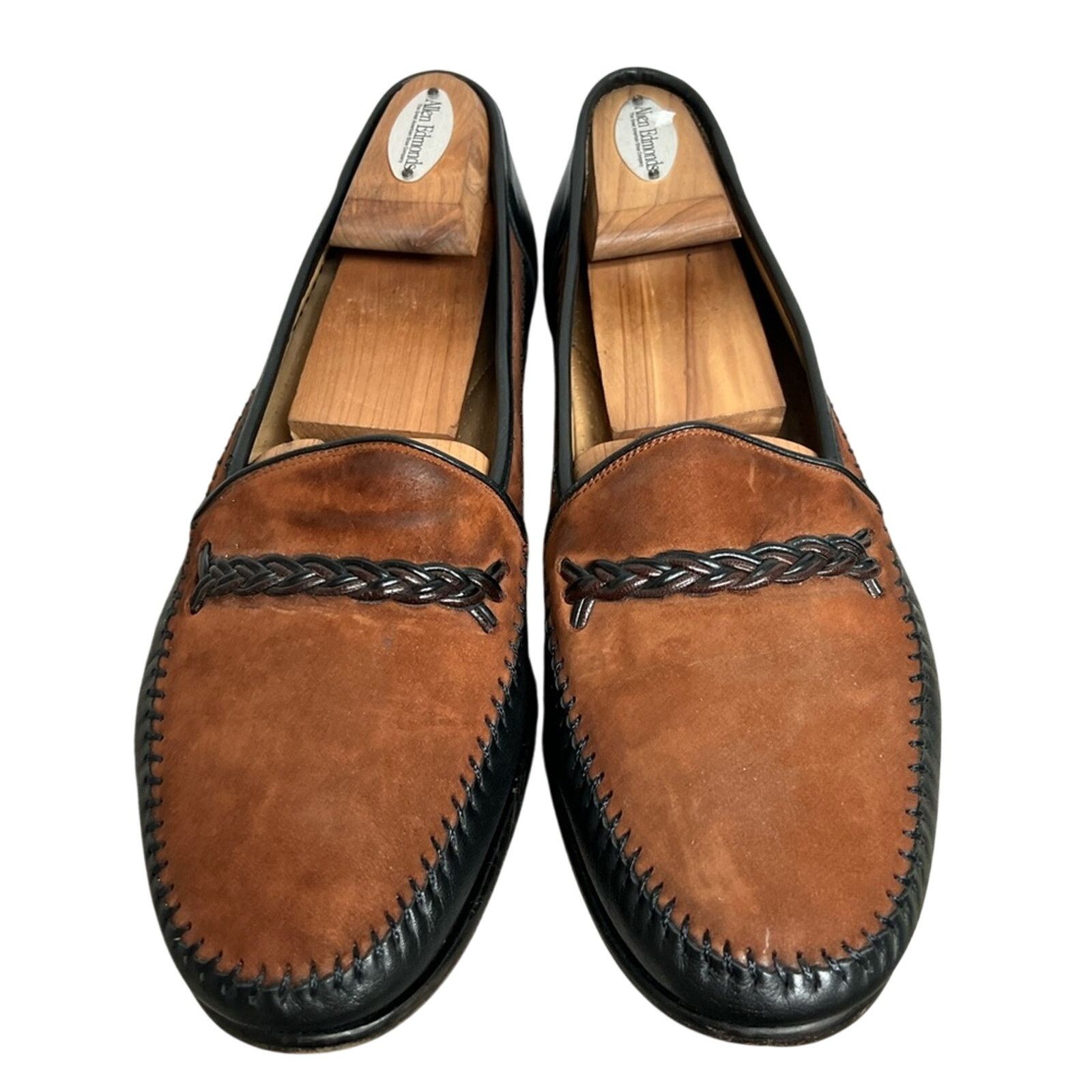 Magnanni Men's Magnanni Brown Black Two Tone Leather Loafers Shoes Size US 11 / EU 44 - 4 Thumbnail