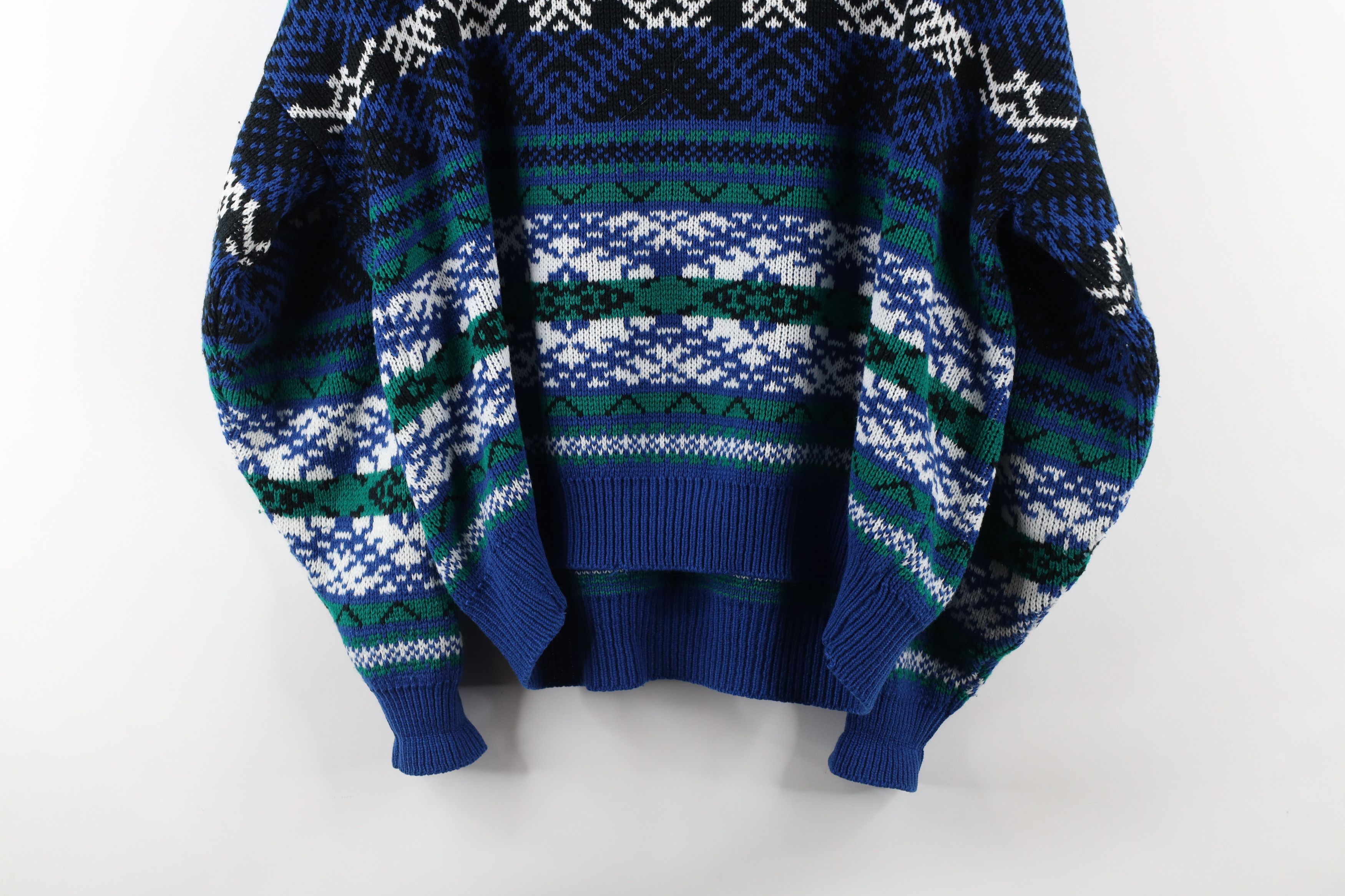 Vintage Vintage 90s Coogi Style Knit Collared Pullover Sweater Size L / US 10 / IT 46 - 8 Thumbnail