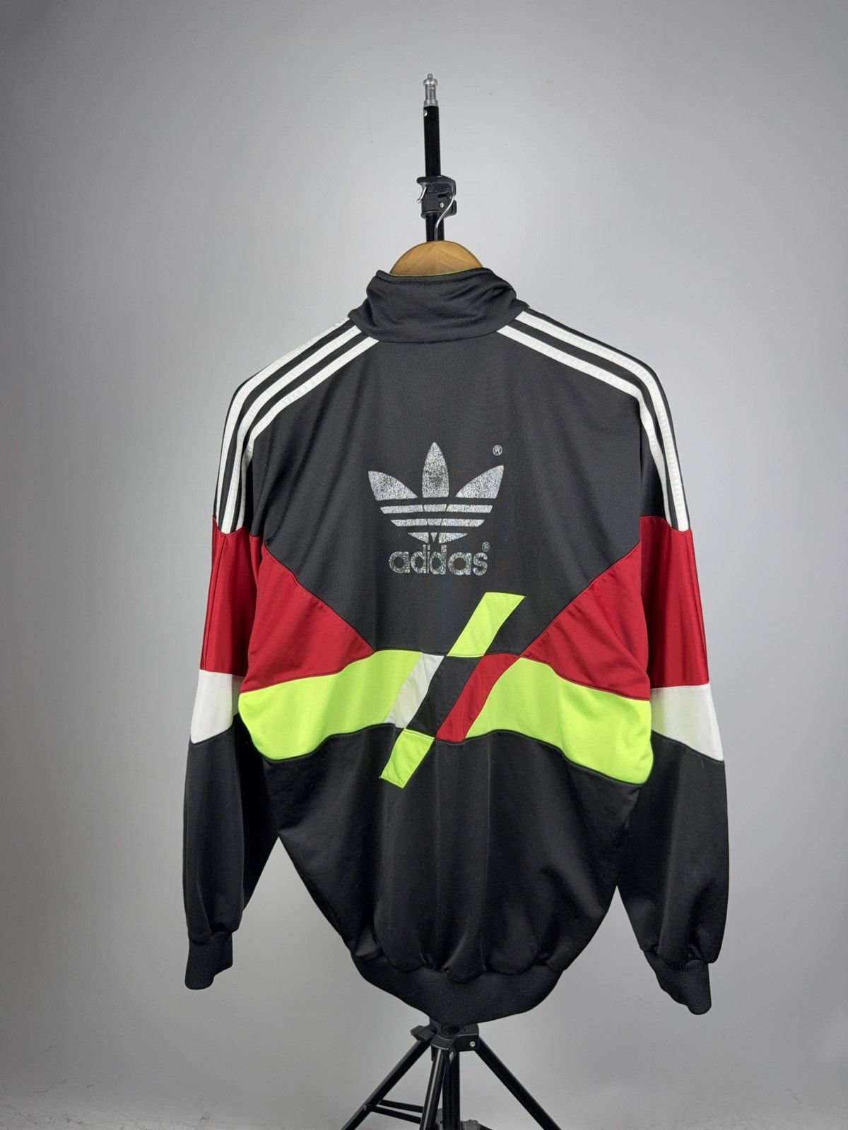Adidas Vintage 90s Adidas Tracksuit Black Neon Trefoil Set Size US M / EU 48-50 / 2 - 9 Thumbnail