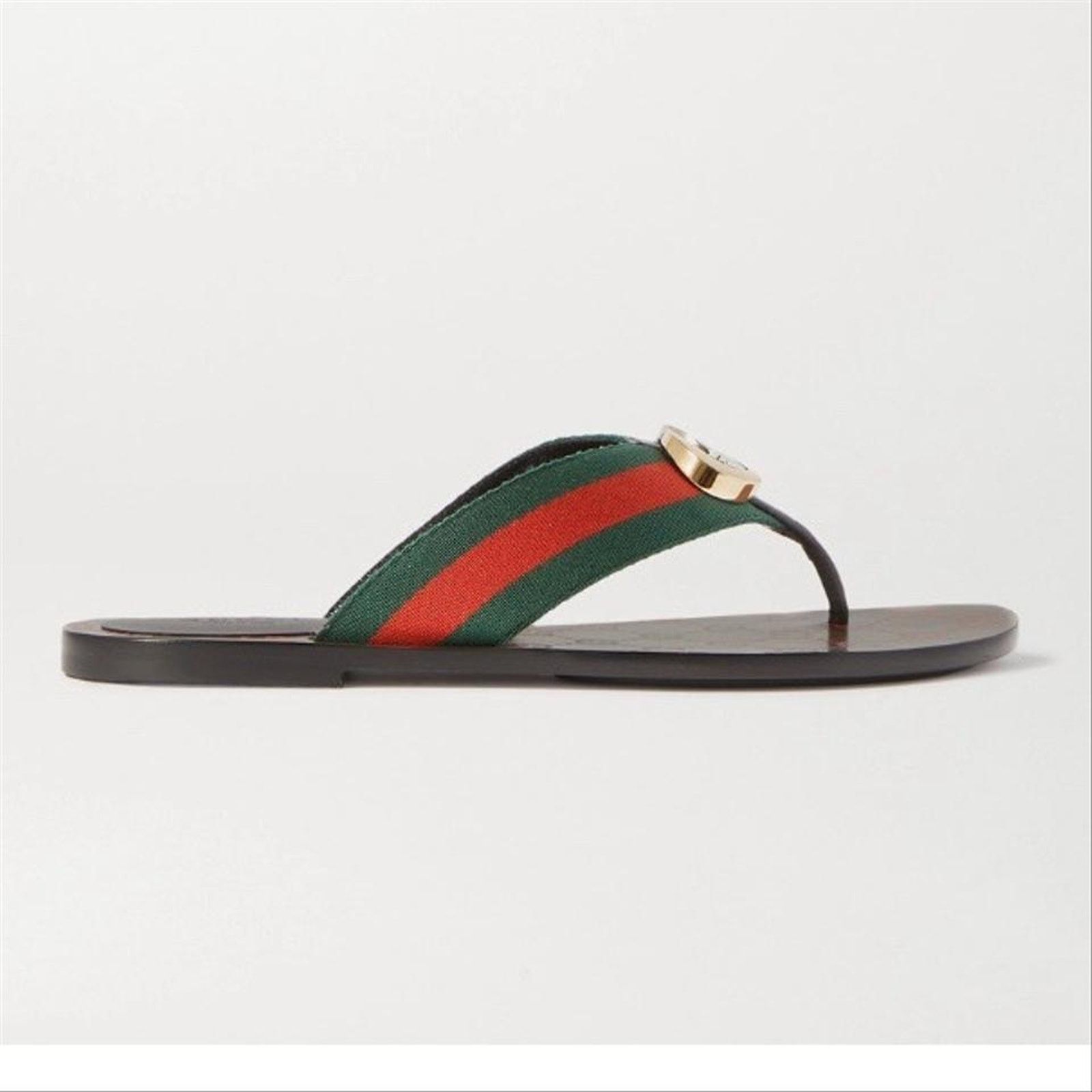Gucci Kika GG logo stripe web sandals Size US 5 / IT 35 - 6 Thumbnail