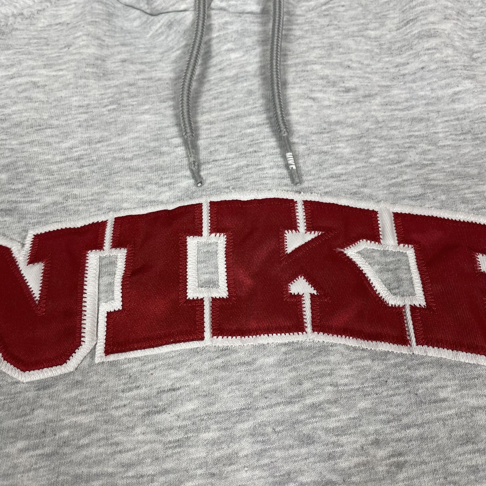 Nike × Vintage Nike Men's Heather Gray Cotton Spellout Fleece Hoodie Medium Size US M / EU 48-50 / 2 - 3 Thumbnail