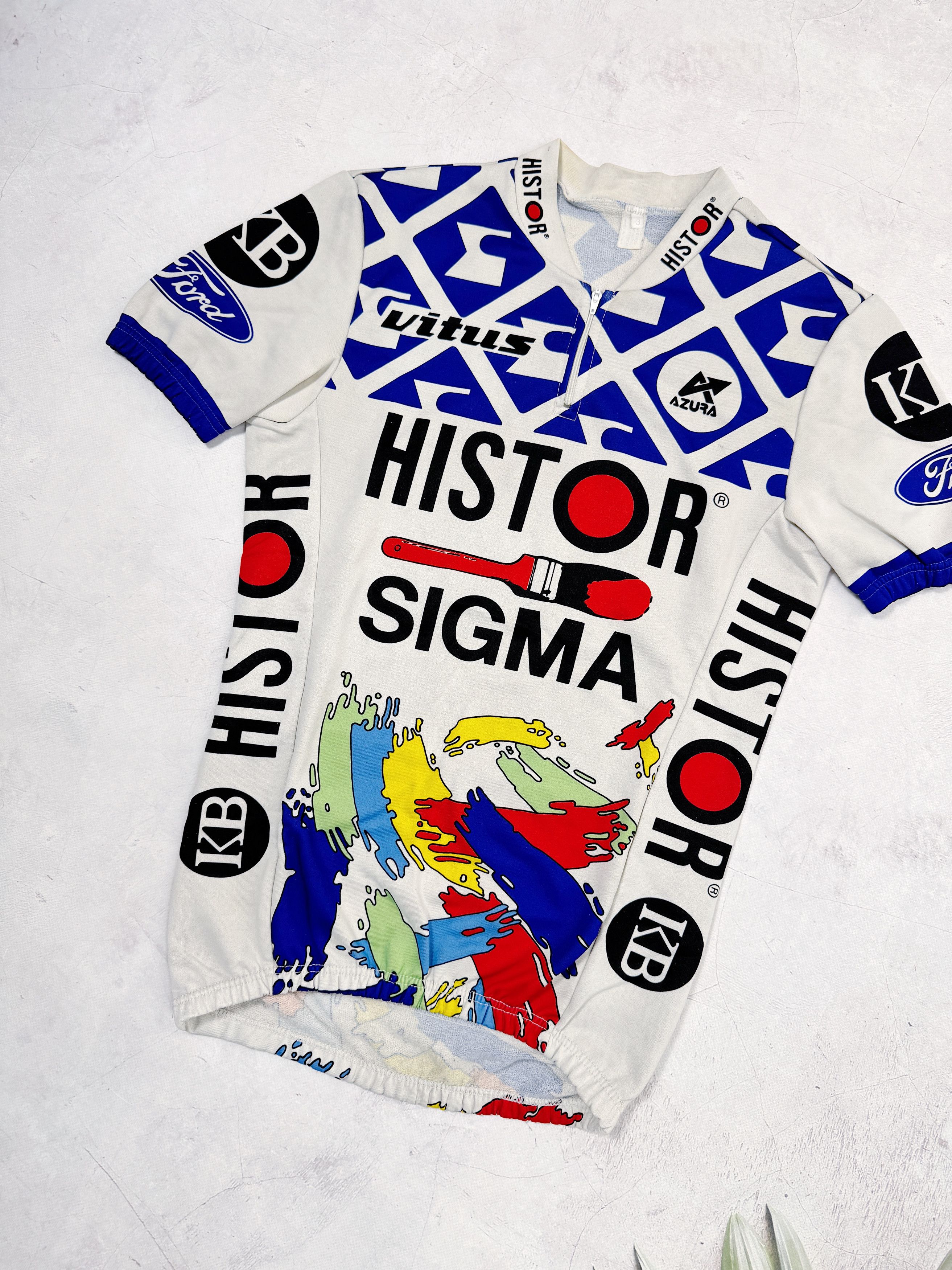 Vintage 1990 Histor Sigma KB Ford Cycling Jersey Size US M / EU 48-50 / 2 - 4 Thumbnail