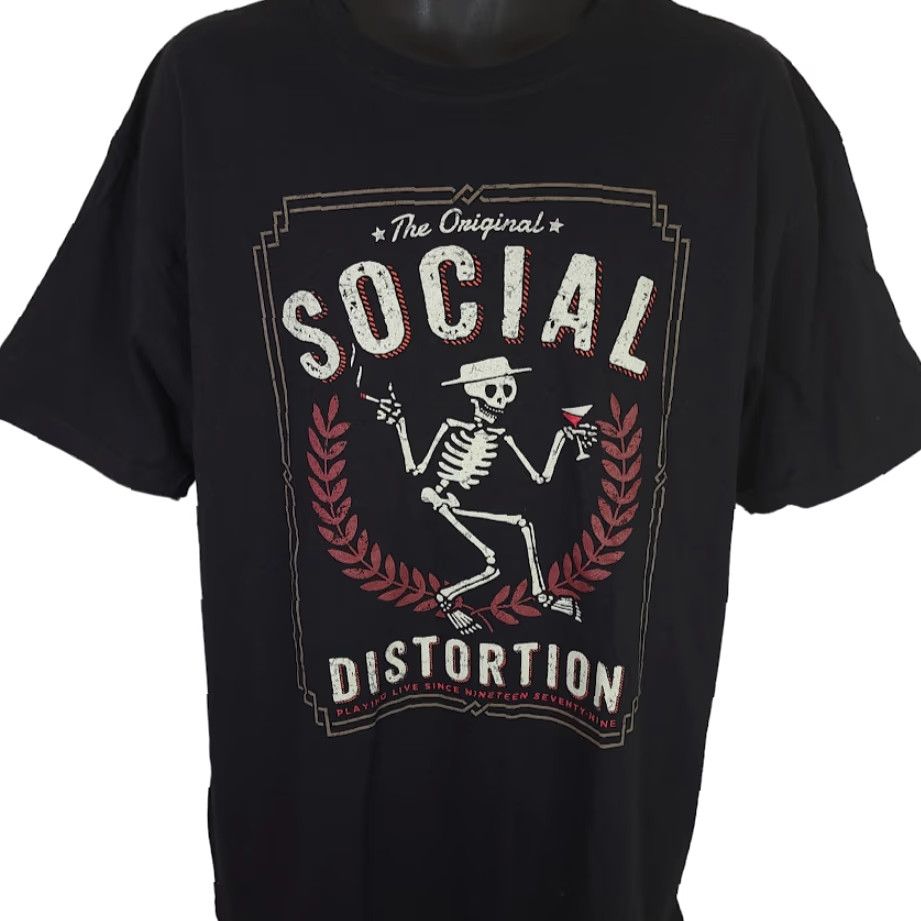 Anvil Social Distortion T Shirt Mens XL Black Skeleton Skull Music Punk Rock Band Y2K Tour Concert Size US XL / EU 56 / 4 - 2 Thumbnail