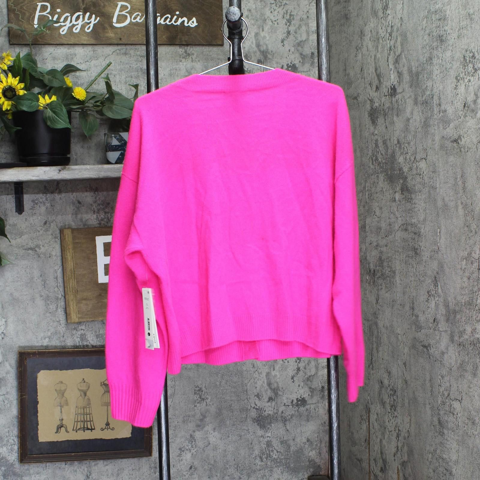 Aquascutum Aqua Front Cashmere V-neck Cardigan V10337 Neon Pink Xl Size XL / US 12-14 / IT 48-50 - 2 Thumbnail