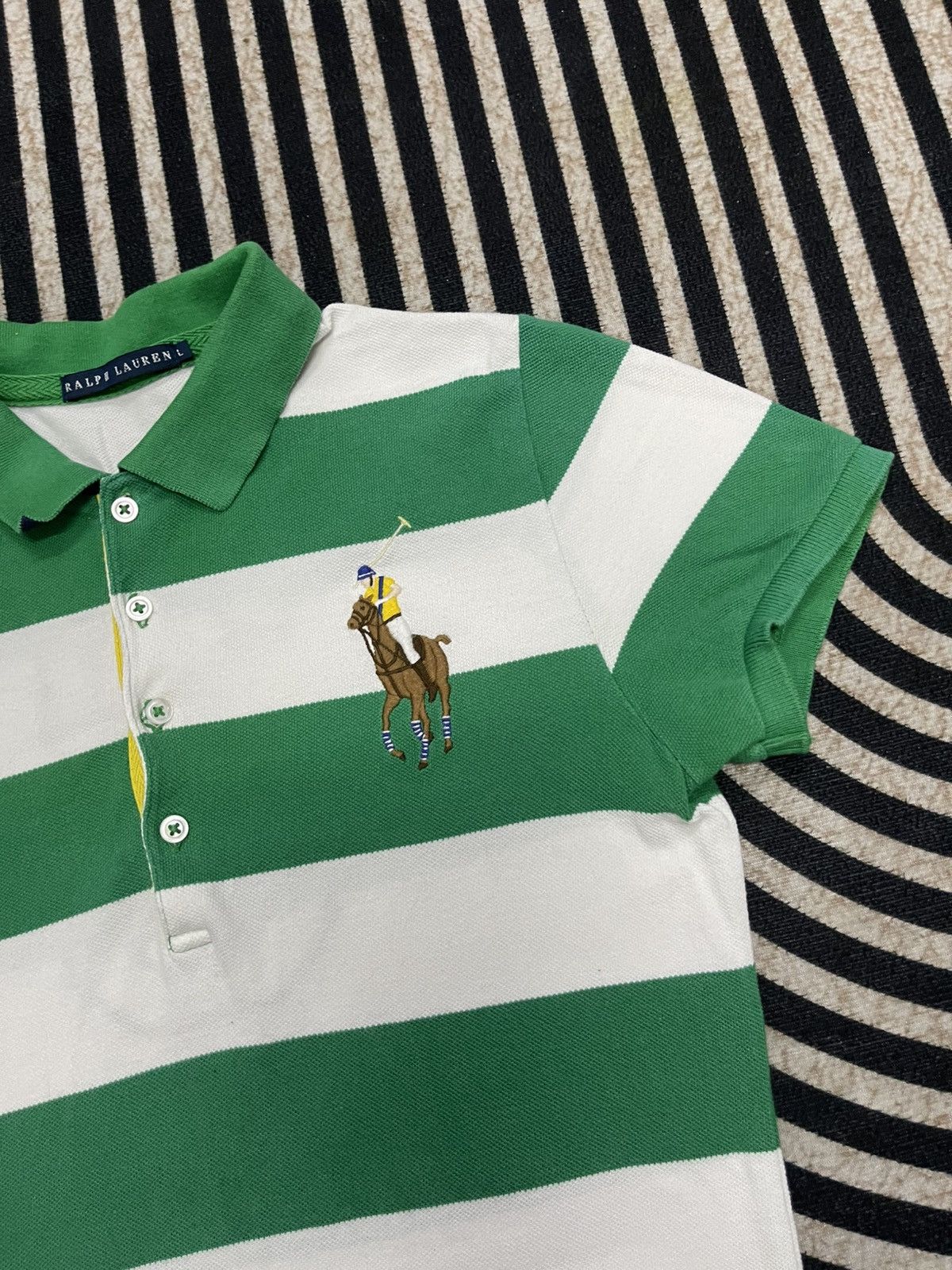 2000s POLO RALPH LAUREN BIG PONY STRIPES NO 3 POLO SHIRT