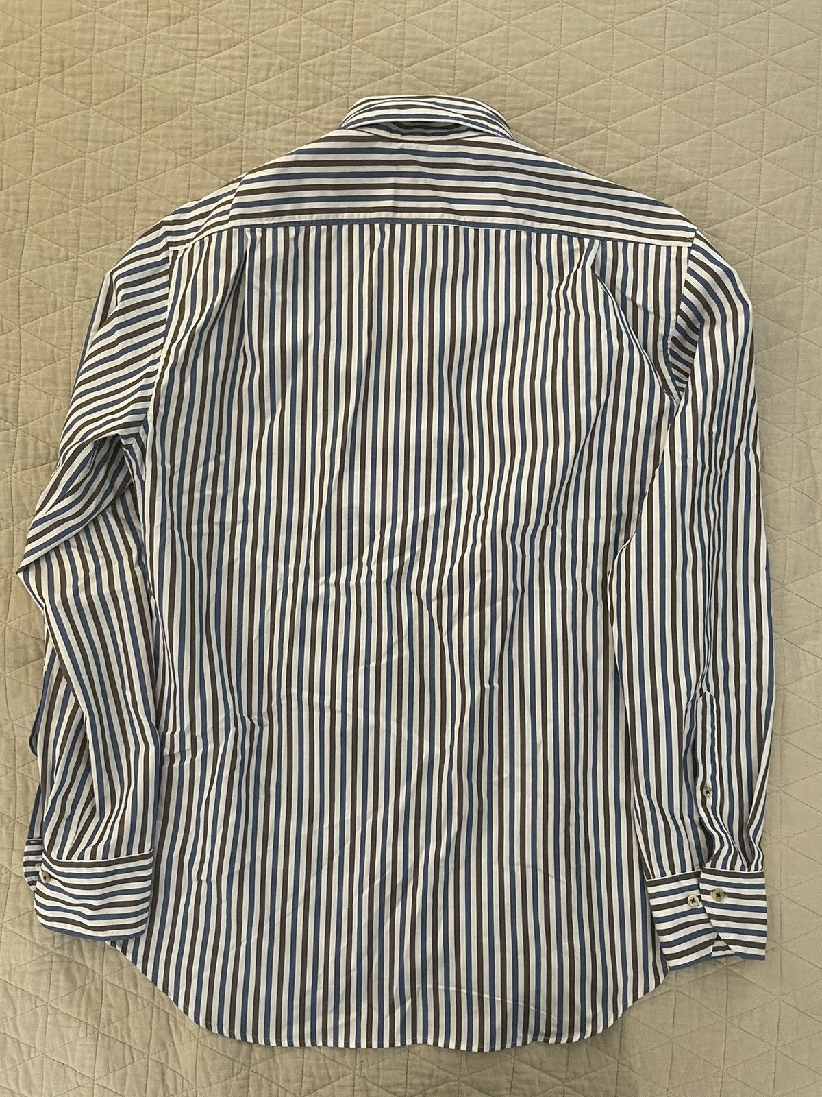 Strenstroms Bold Stripe Cutaway Collar Shirt Size US L / EU 52-54 / 3 - 7 Thumbnail