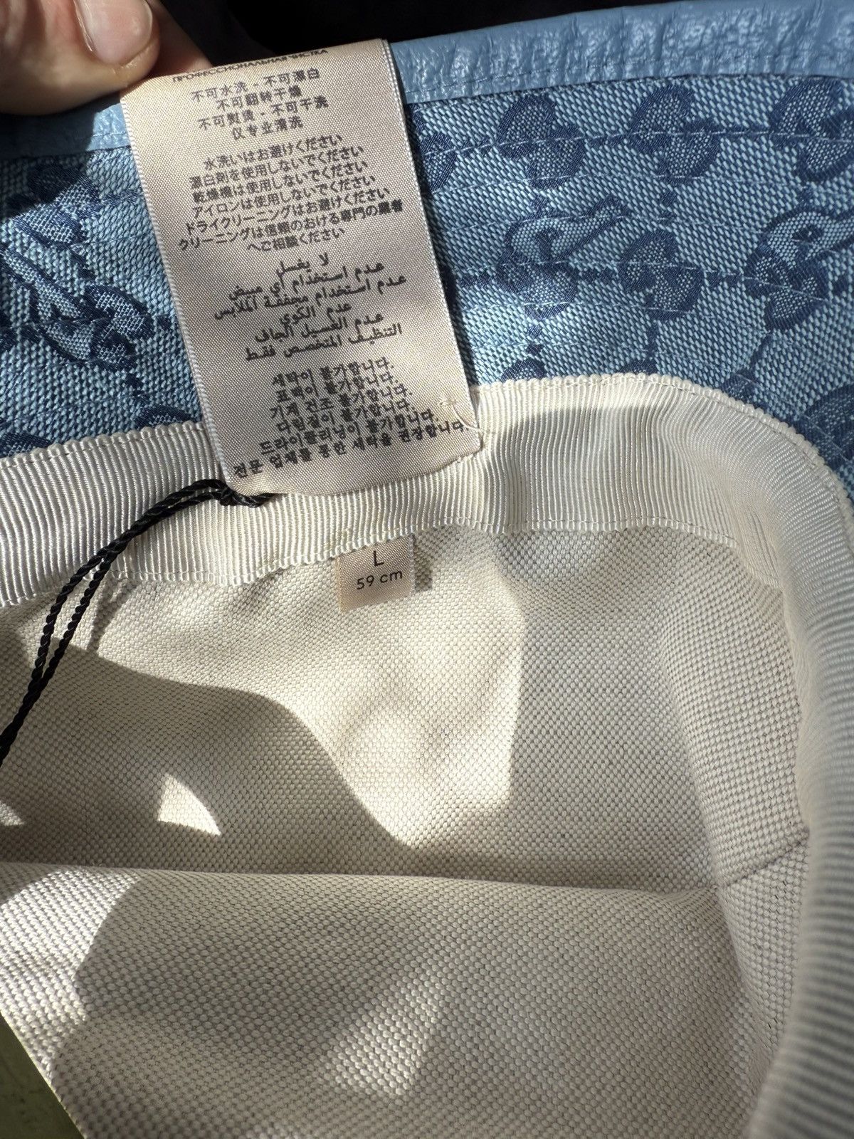 Gucci × Palace Palace x Gucci GG-P Monogram Bucket Hat Blue Size ONE SIZE - 5 Thumbnail