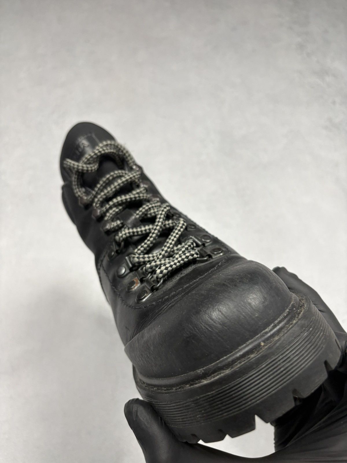 Prada Prada Milano Leather Hiking Combat Boots Lug Sole 3T 5920 Size US 8.5 / IT 38.5 - 18 Thumbnail