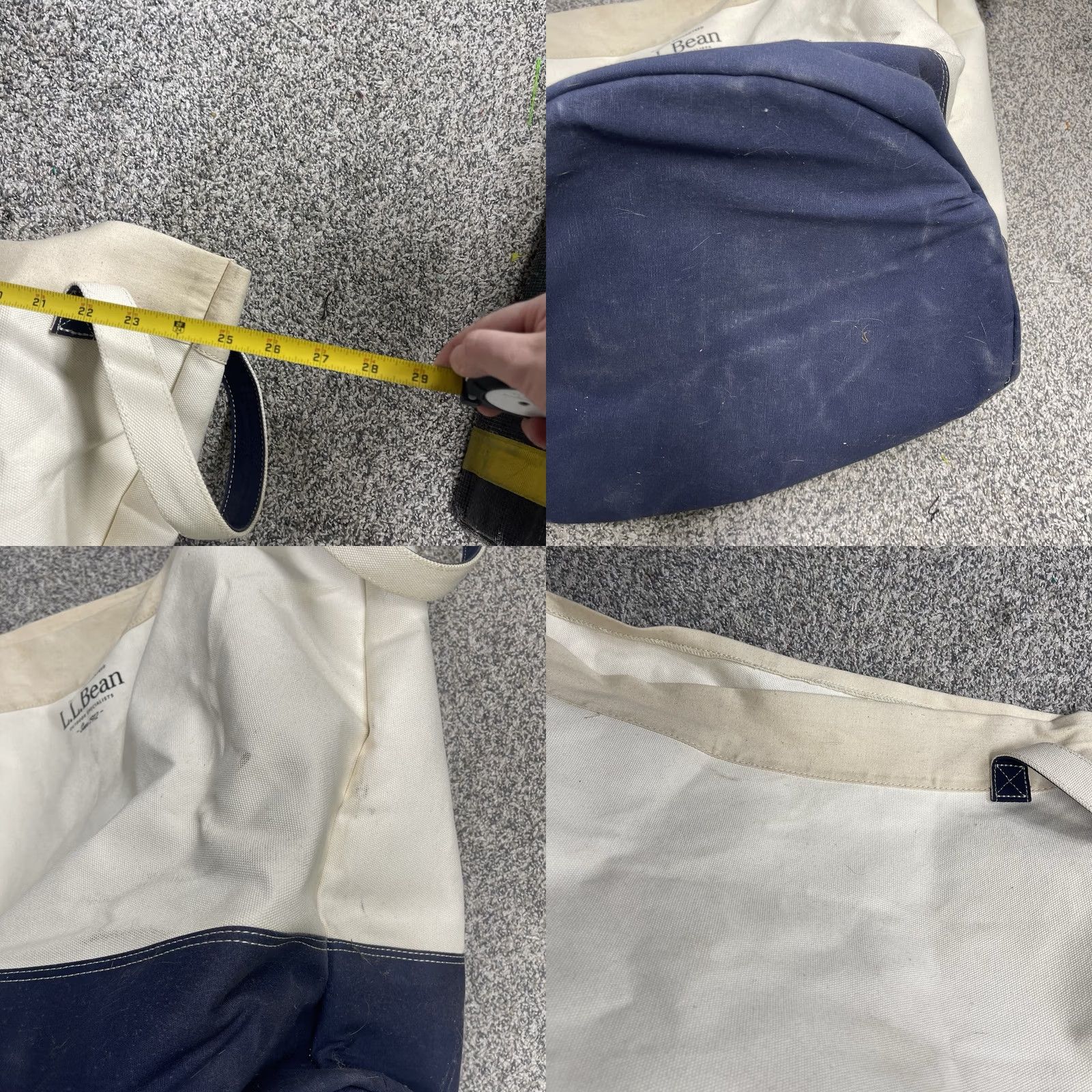 Vintage VINTAGE L.L.Bean Canvas Laundry Tote Bag 25x22 Natural Canvas Tote Unisex Large Mulit-Function Storage Women's Mens Girls Boys Size ONE SIZE - 8 Thumbnail