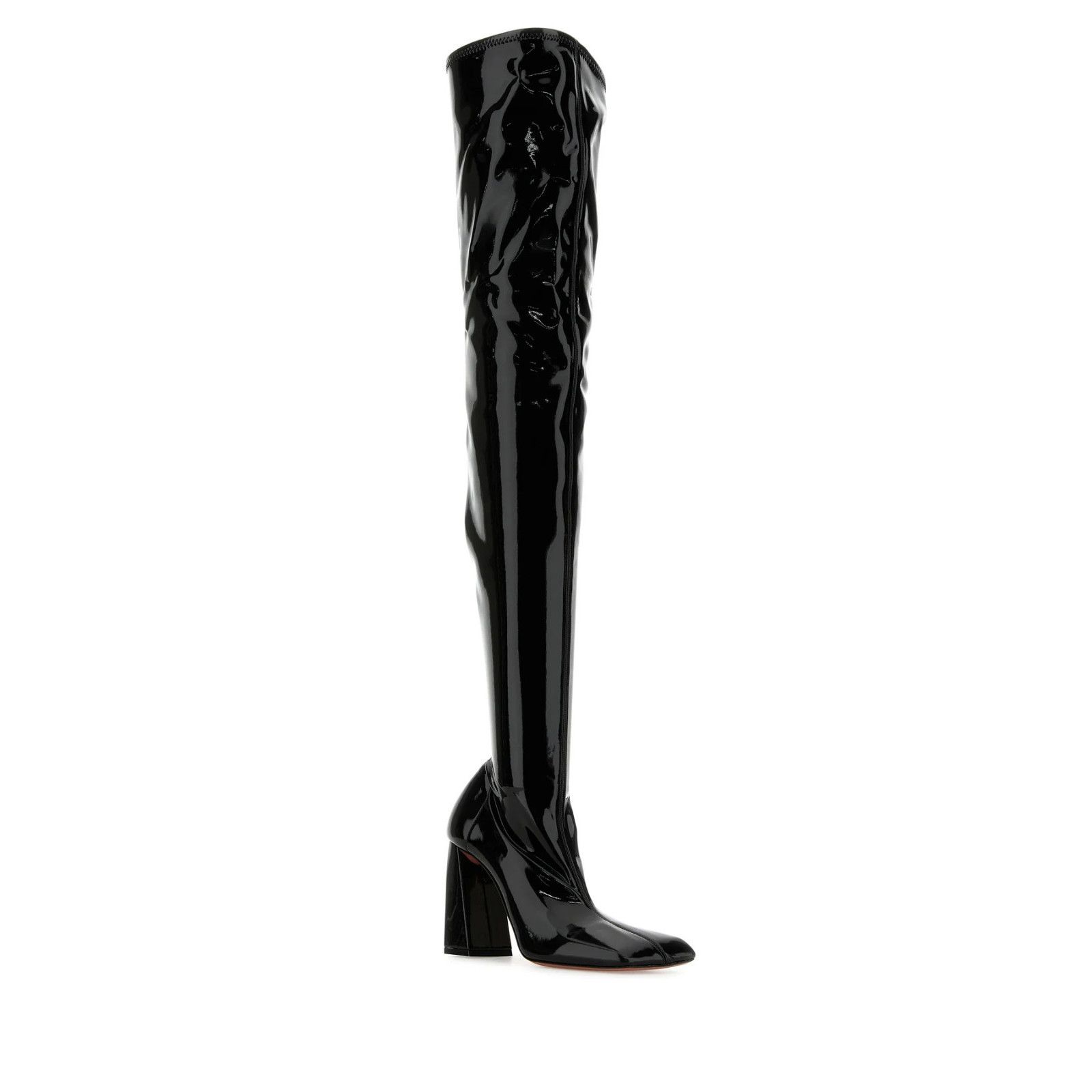 AMINA MUADDI Marine Black 95mm Tall Boots New And Authentic