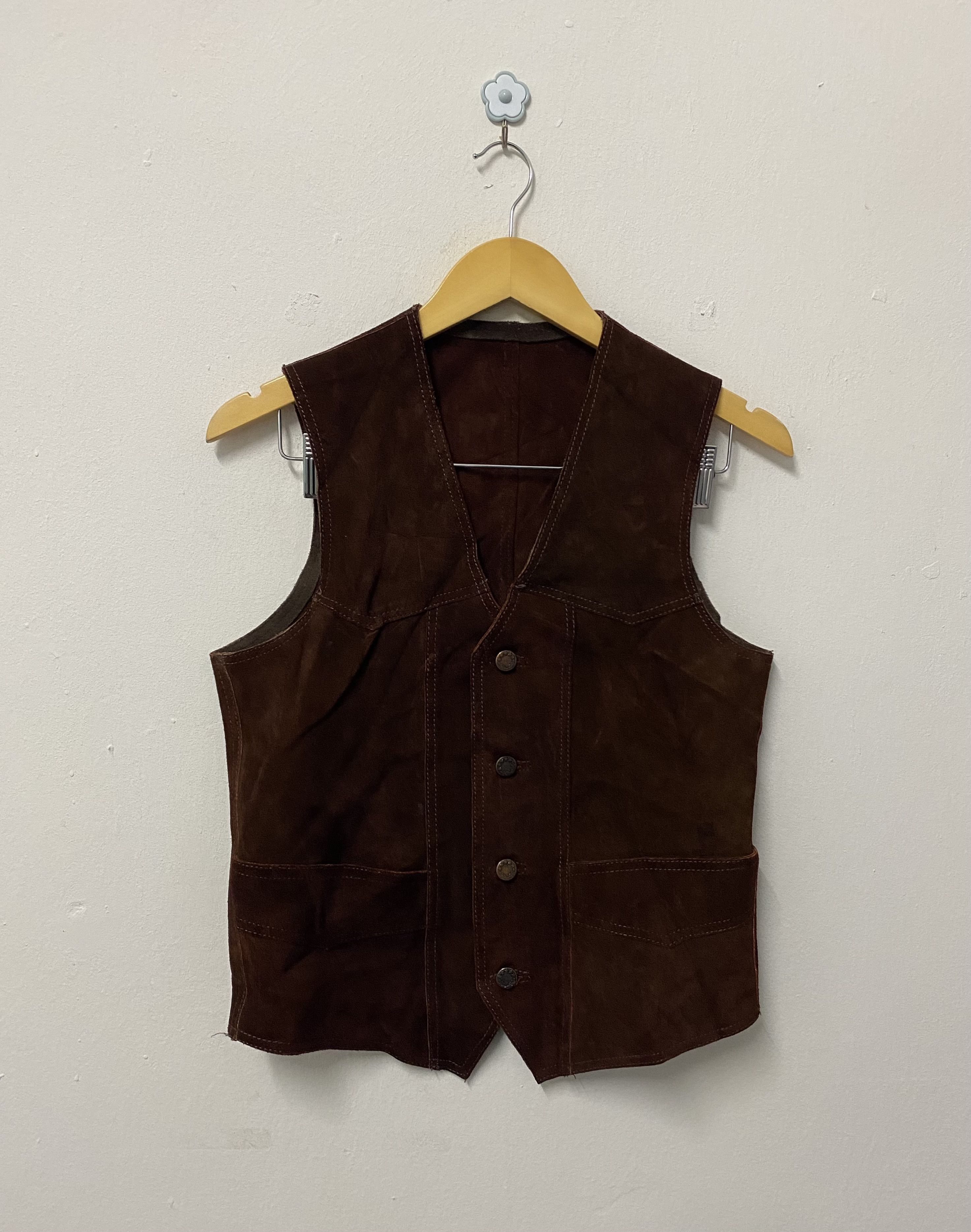 Genuine Leather Frean Fashion Custom Made Vest Real Leather Size 38S - 1 Thumbnail