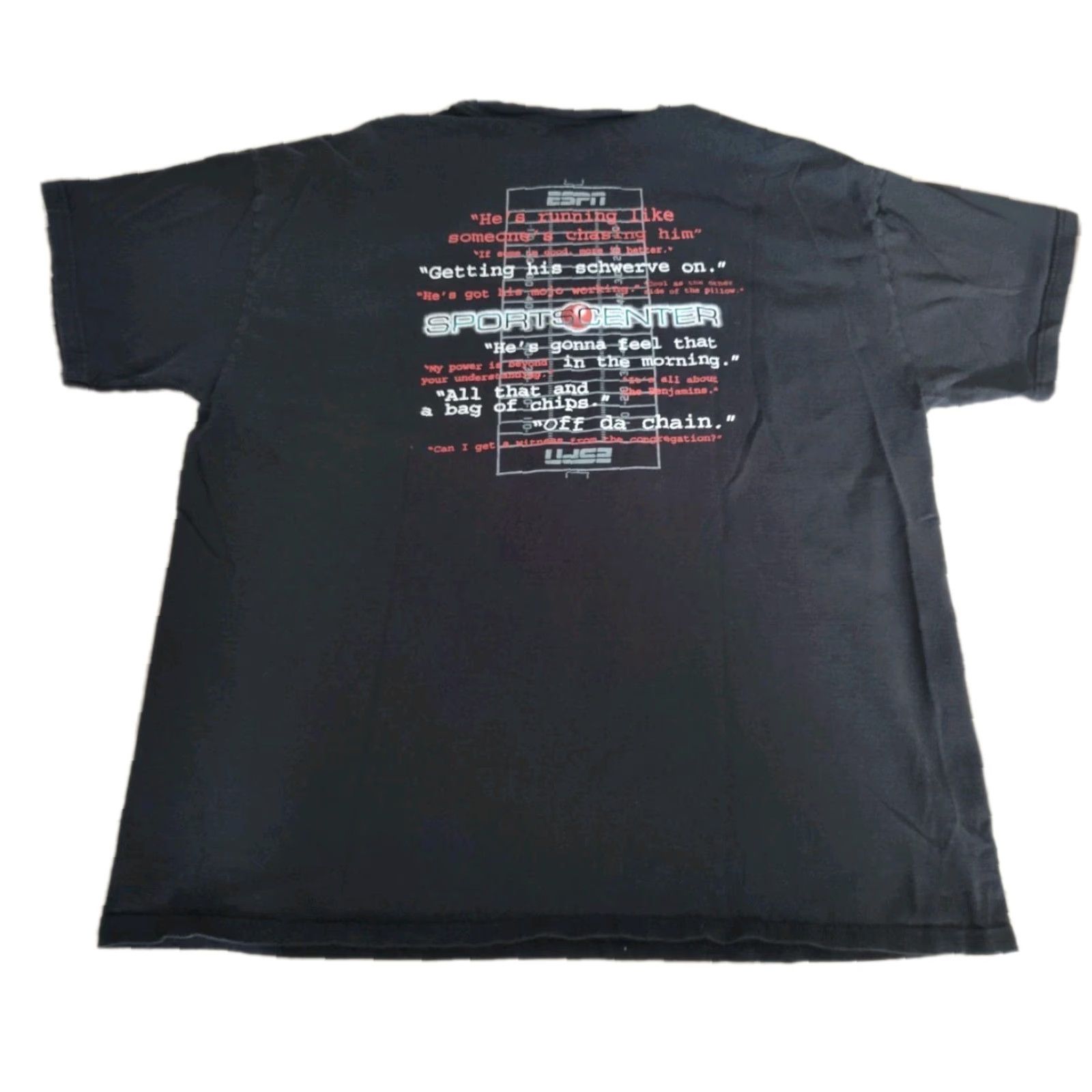 Spell VINTAGE ESPN Men's T-Shirt 2XL Black Short Sleeve Crew Neck Sports Logo Classic Tee Size US XXL / EU 58 / 5 - 3 Thumbnail
